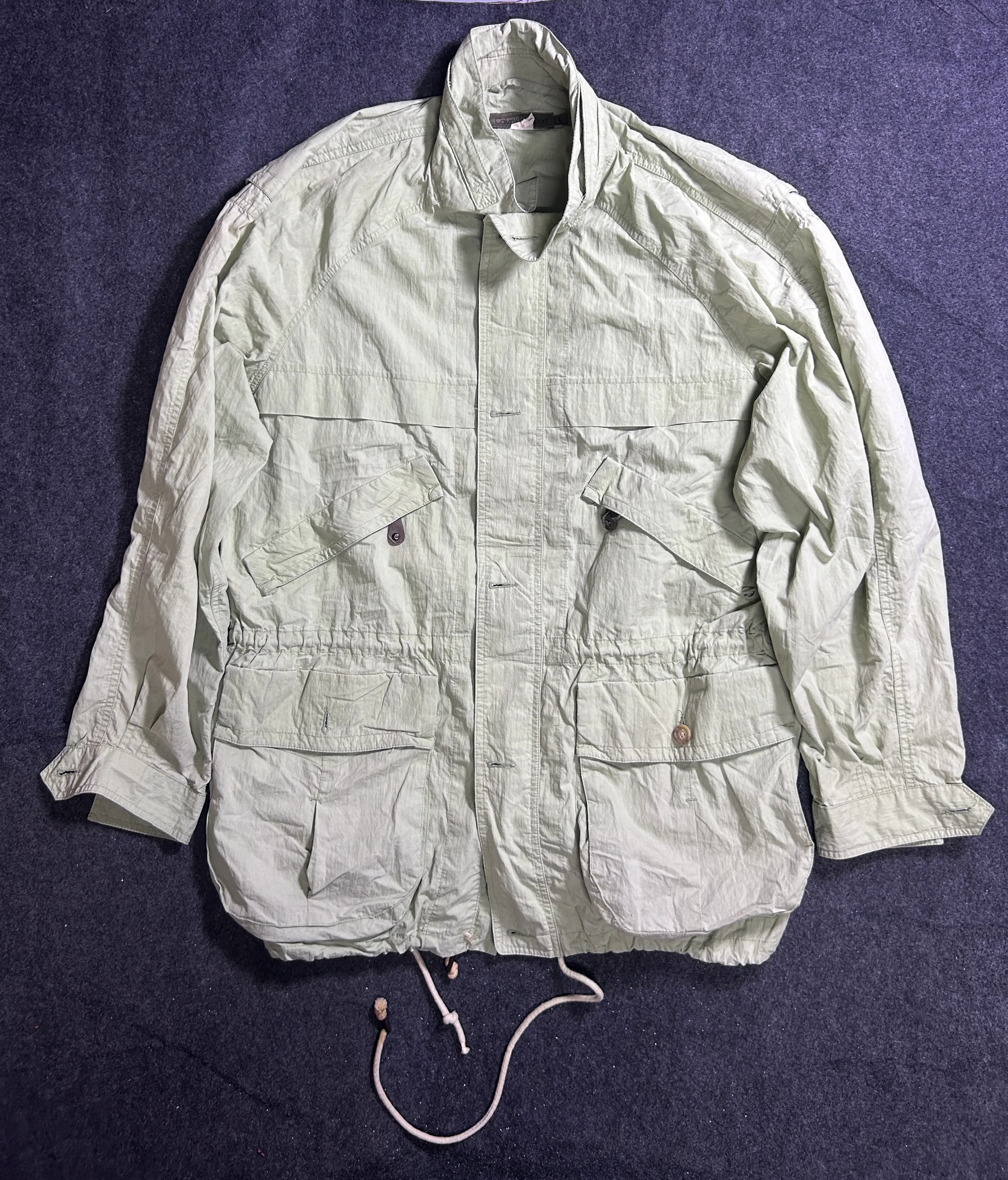 Calvin Klein Sport Vintage Women’s Utility Parka Jacket – Light Sage Green XXL