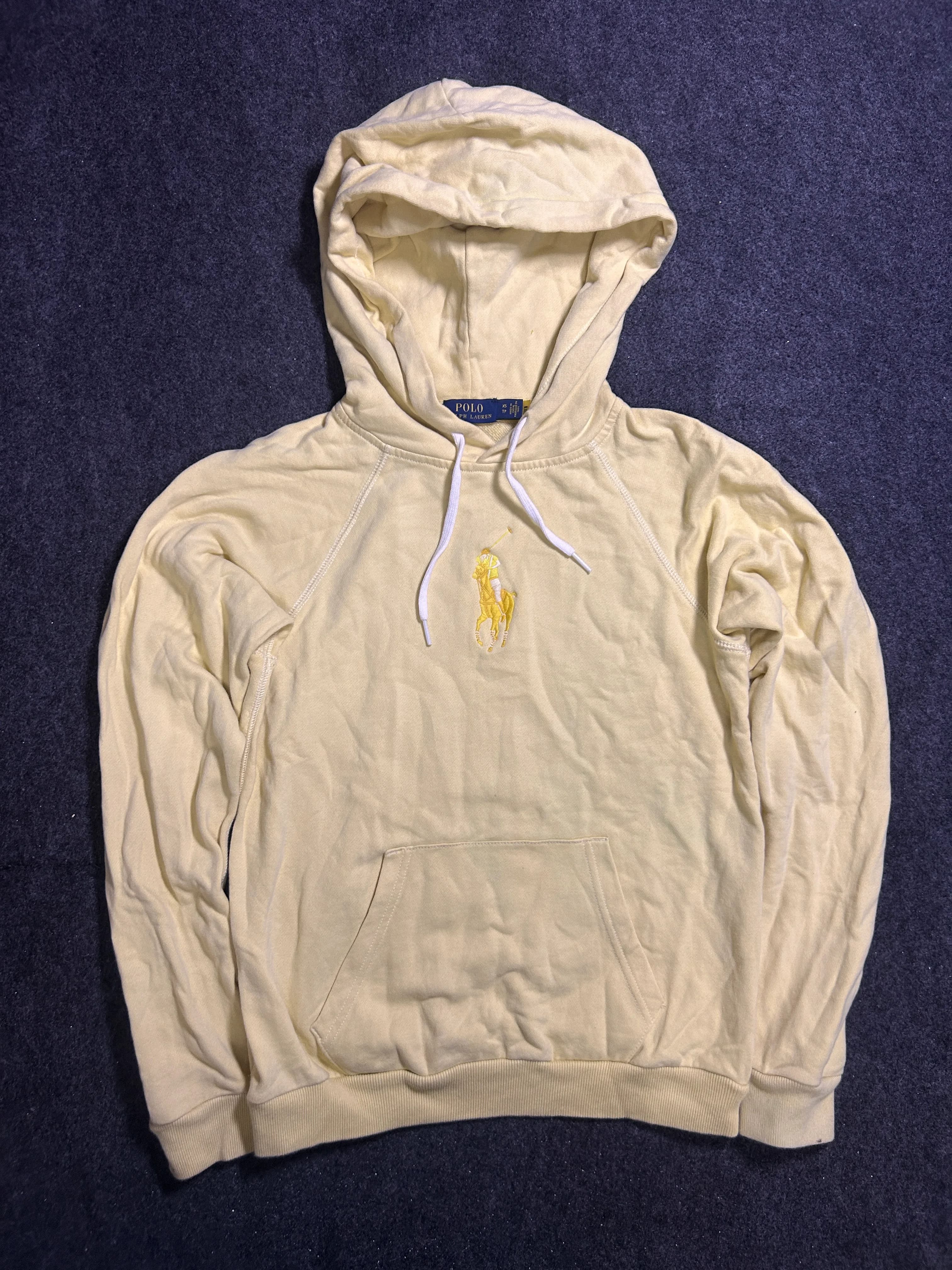 Polo Ralph Lauren Light Yellow Embroidered Pony Hoodie S