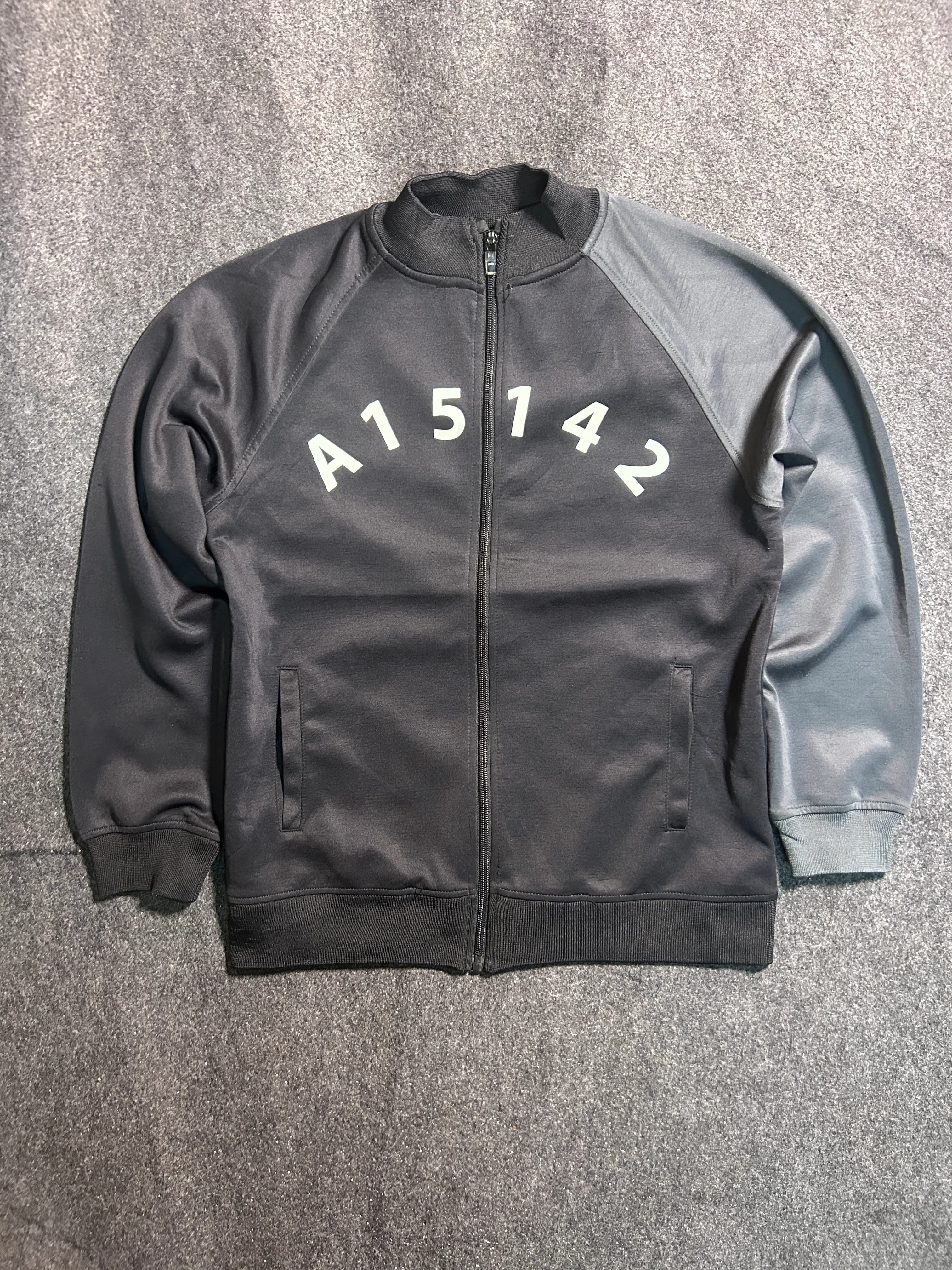Zara A15142 Track Jacket Black Grey Full Zip Activewear Size XS