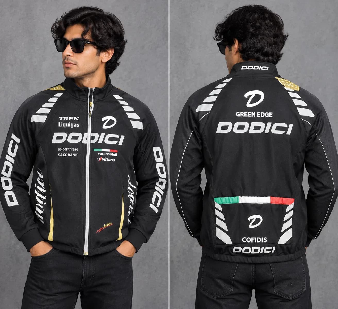 DODICI Riding Jacket Black Full Zip Long Sleeve Made in Korea M