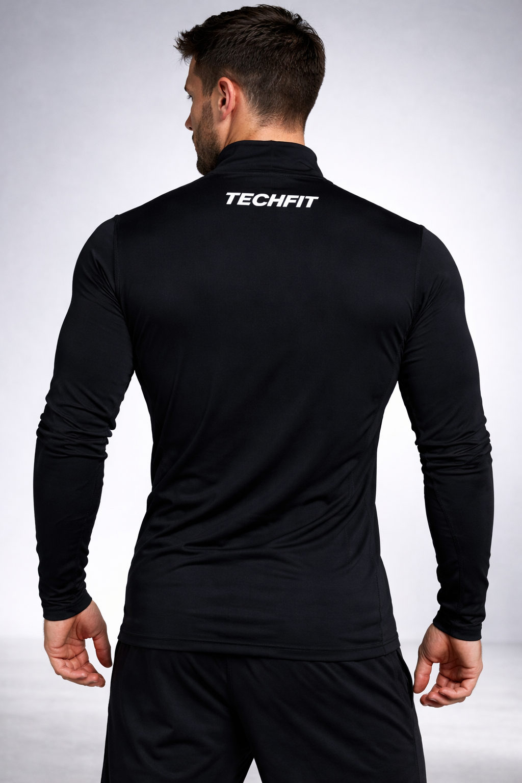 Adidas Techfit High Neck Body Fitted Tshirt Black S