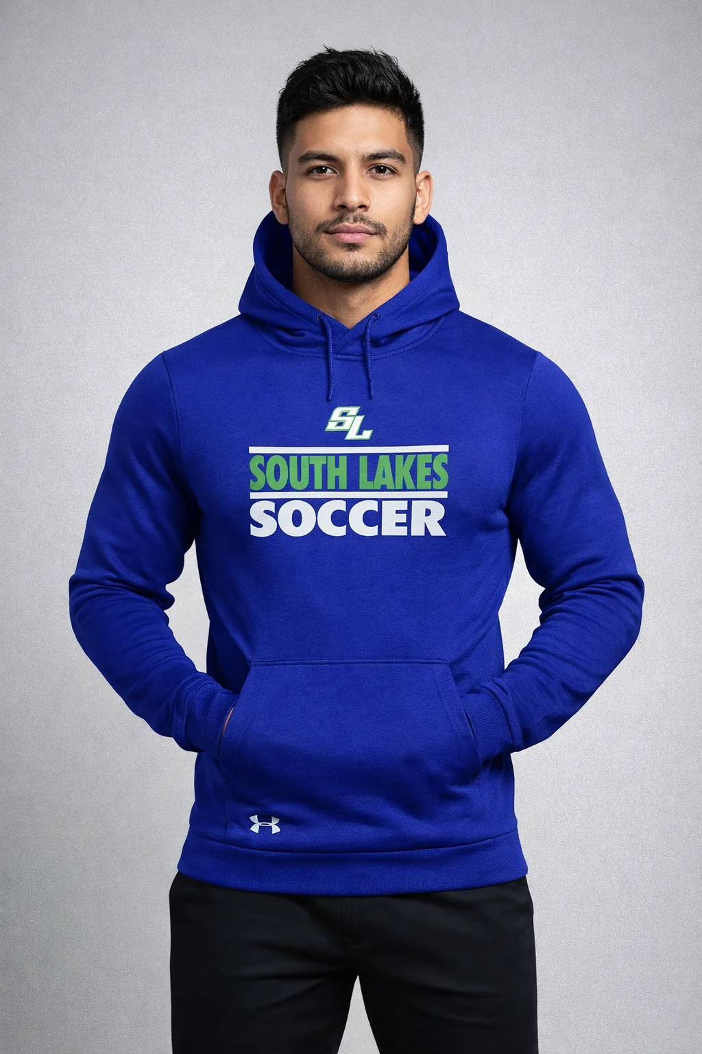 UNDER ARMOUR COLDGEAR SOUTH LAKES HOODED TSHIRT BLUE SIZE M