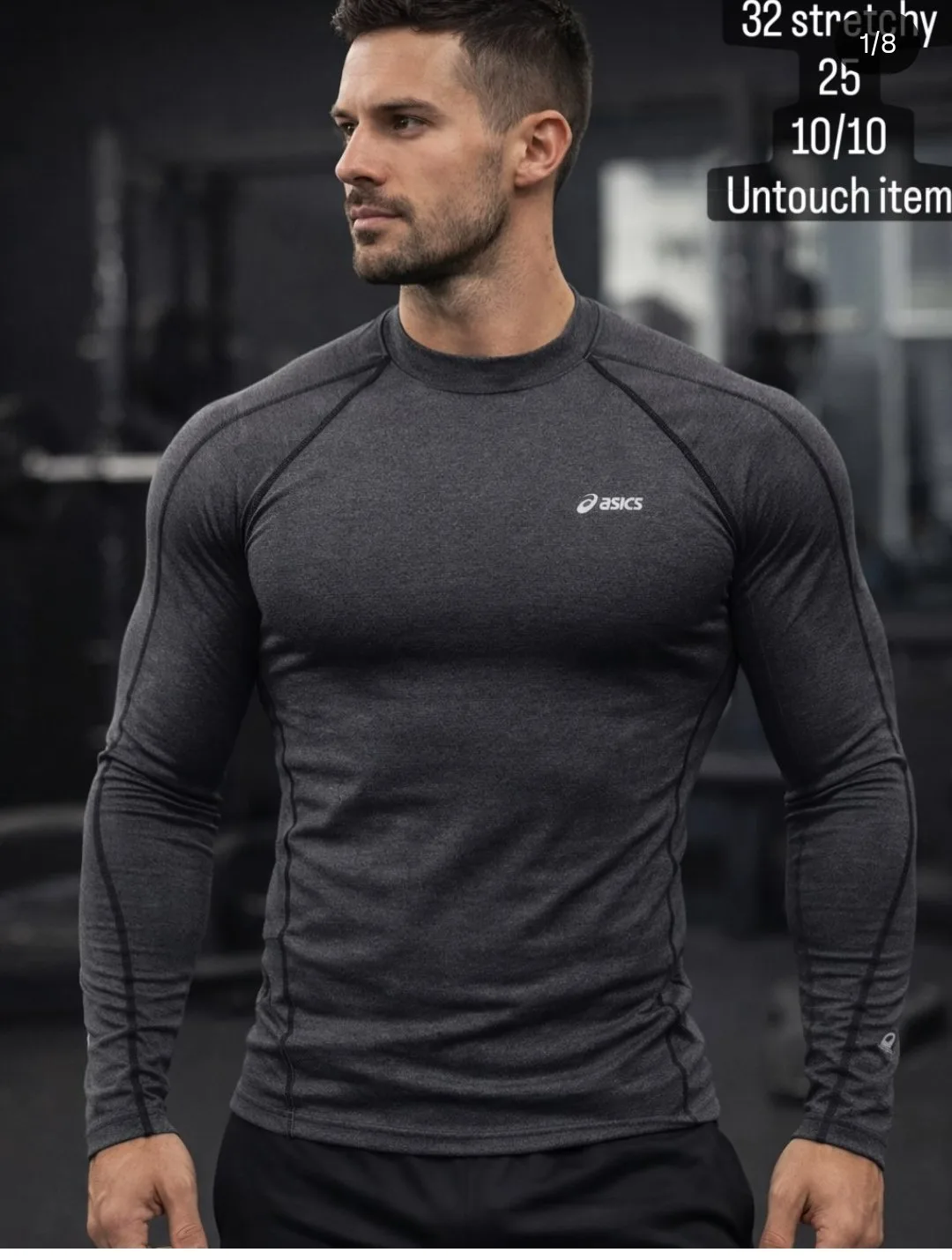 ASICS FULL SLEEVE COMPRESSION HIGH NECK TSHIRT FOR GYM SIZE S