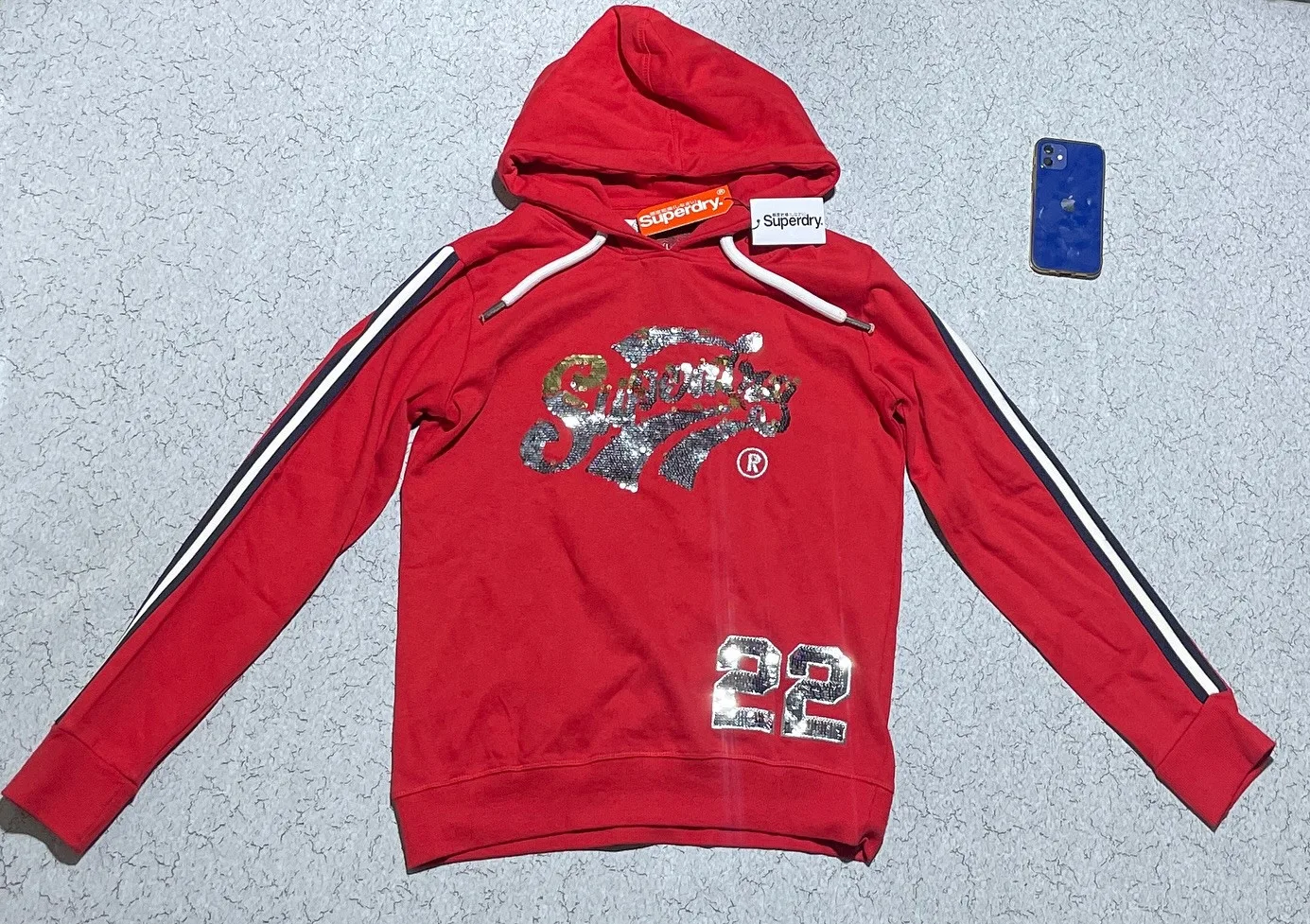 Superdry Hoodie Jacket Red Size L