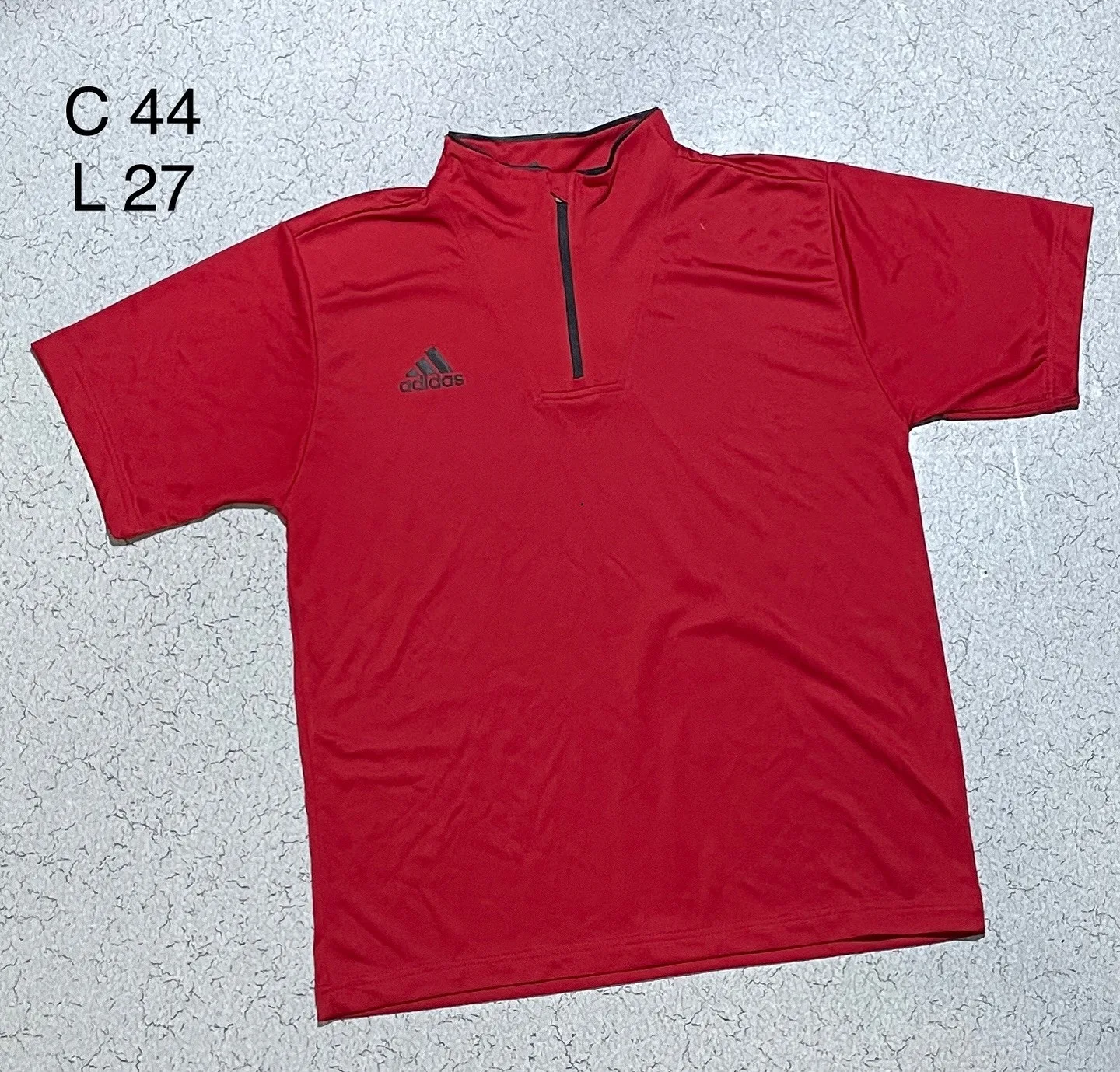 Adidas Red half zip tshirt condition L