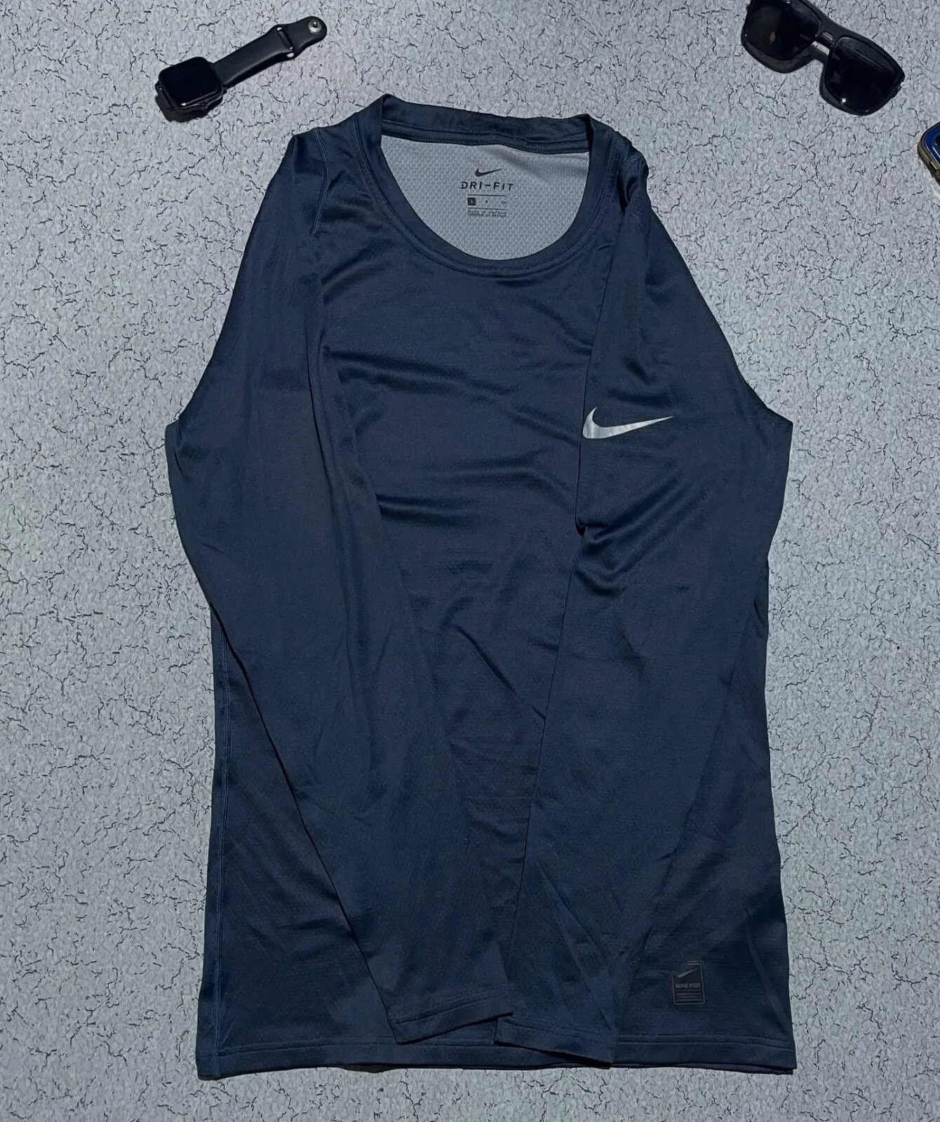 Nike Pro Dri Fit Full Sleeve Tshirt Size M Dark Blue