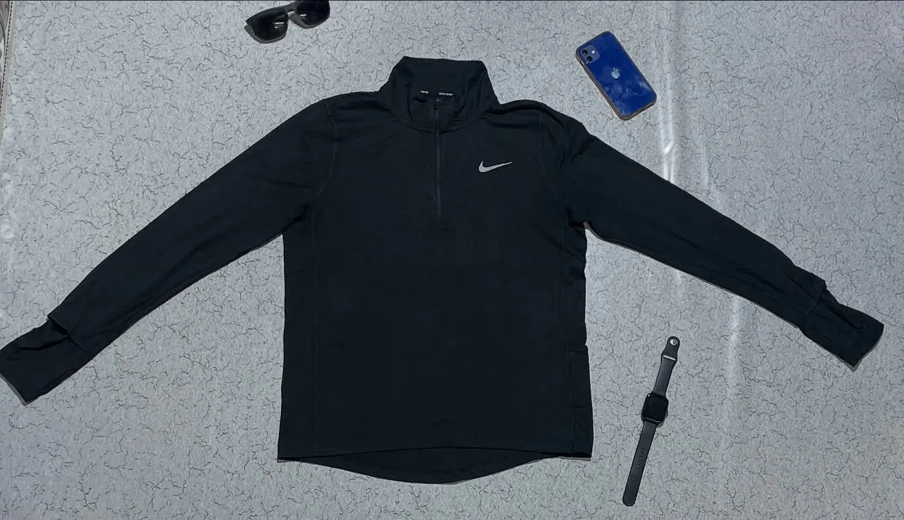 Nike Running Dri Fit Half Zip Up Tshirt M