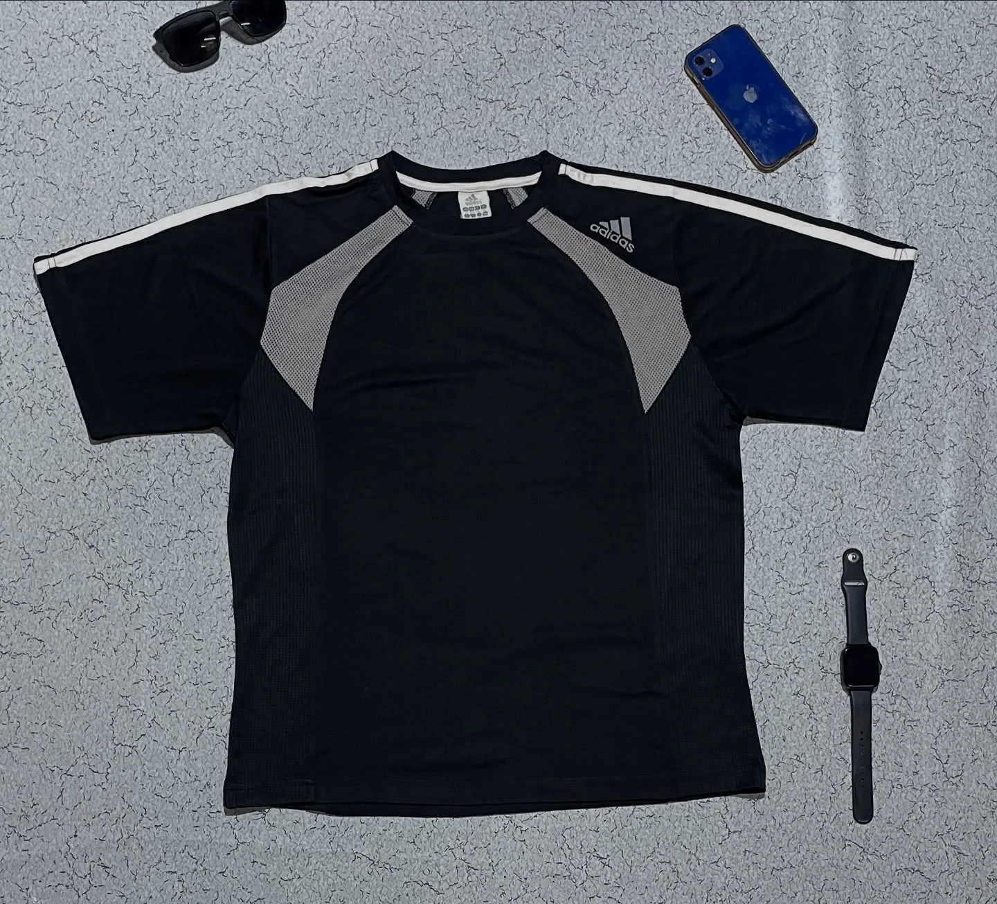 Adidas half sleeve black tshirt for sports-M