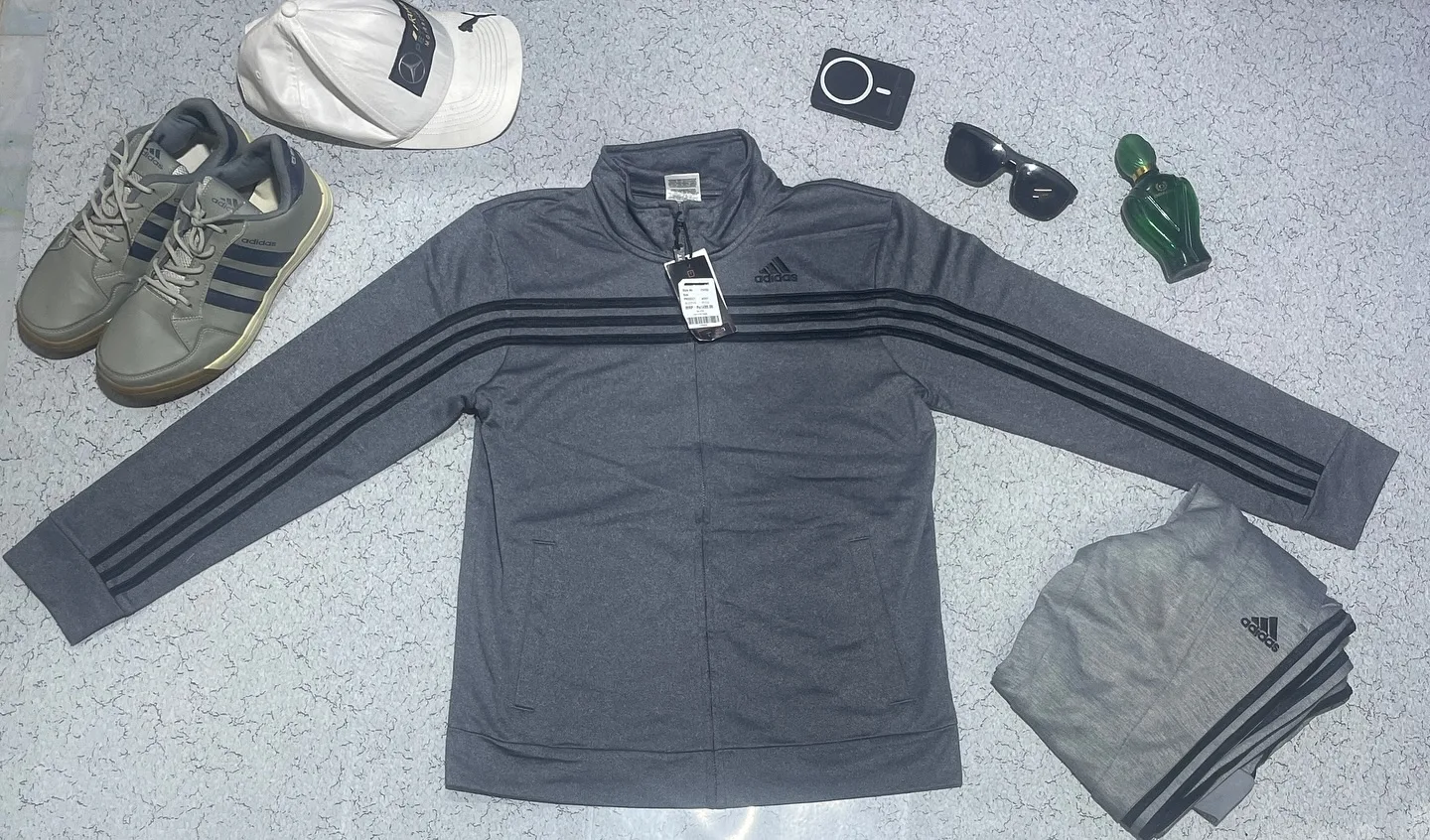 Adidas Track Jacket Size S Grey