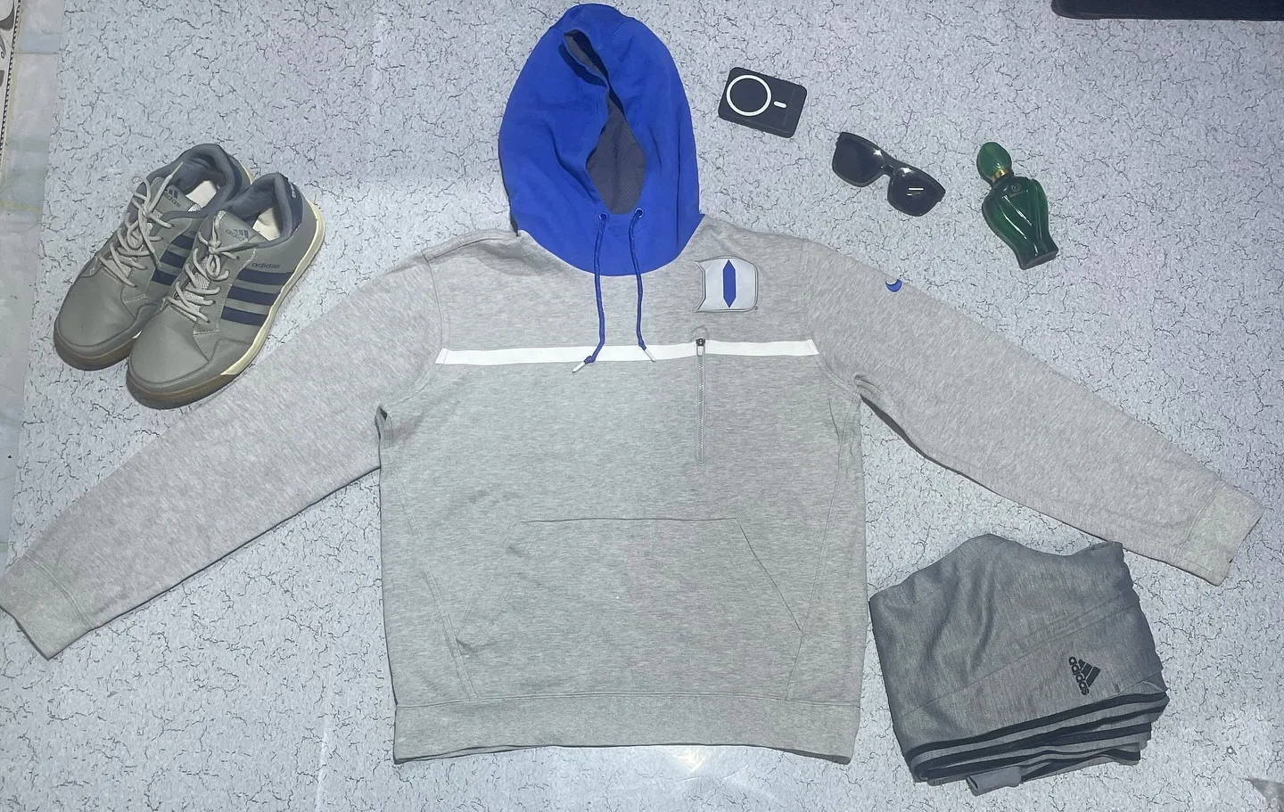 Nike Duke Blue Devils Therma-FIT Pullover Hoodie Grey & Blue | L