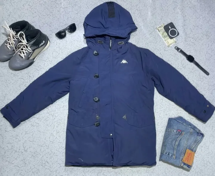 Kappa Parka Jacket Hoodie Dark Blue Size L