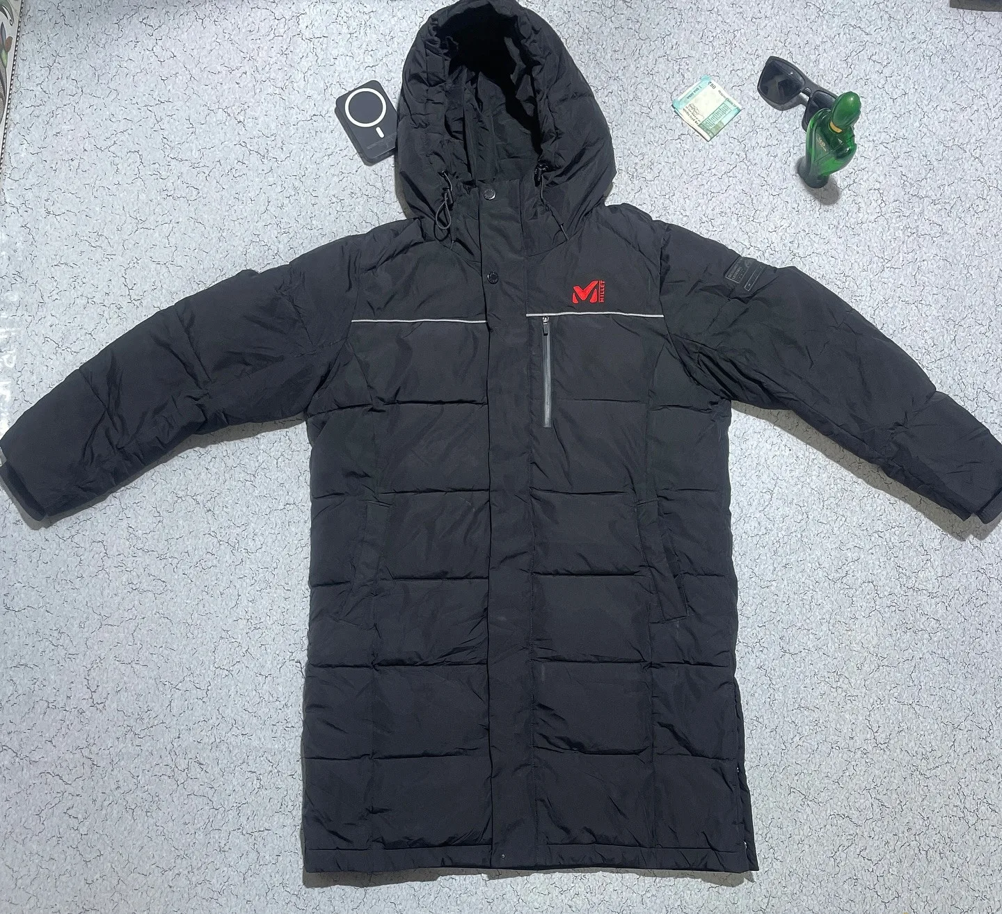 Millet Long Winter Parka Black Heavy Insulated Hooded Jacket -M