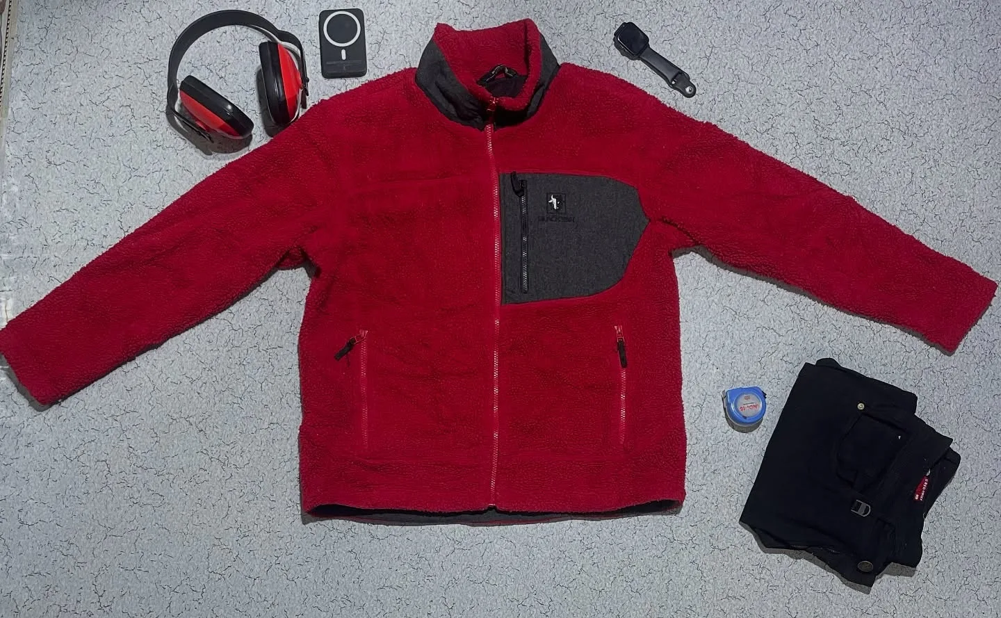 Black Yak Winter Jacket Fleece Red-L