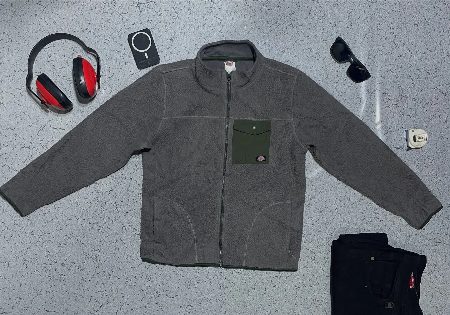 Dickies Fleece Jacekt Size M Grey Colour