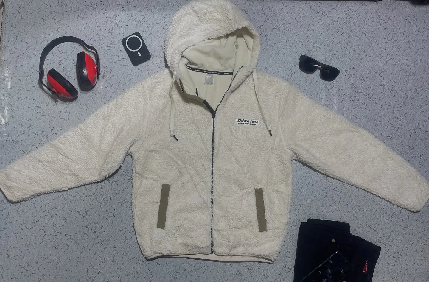 Dickies Authentic Workwear Fleece Jacket L Off White
