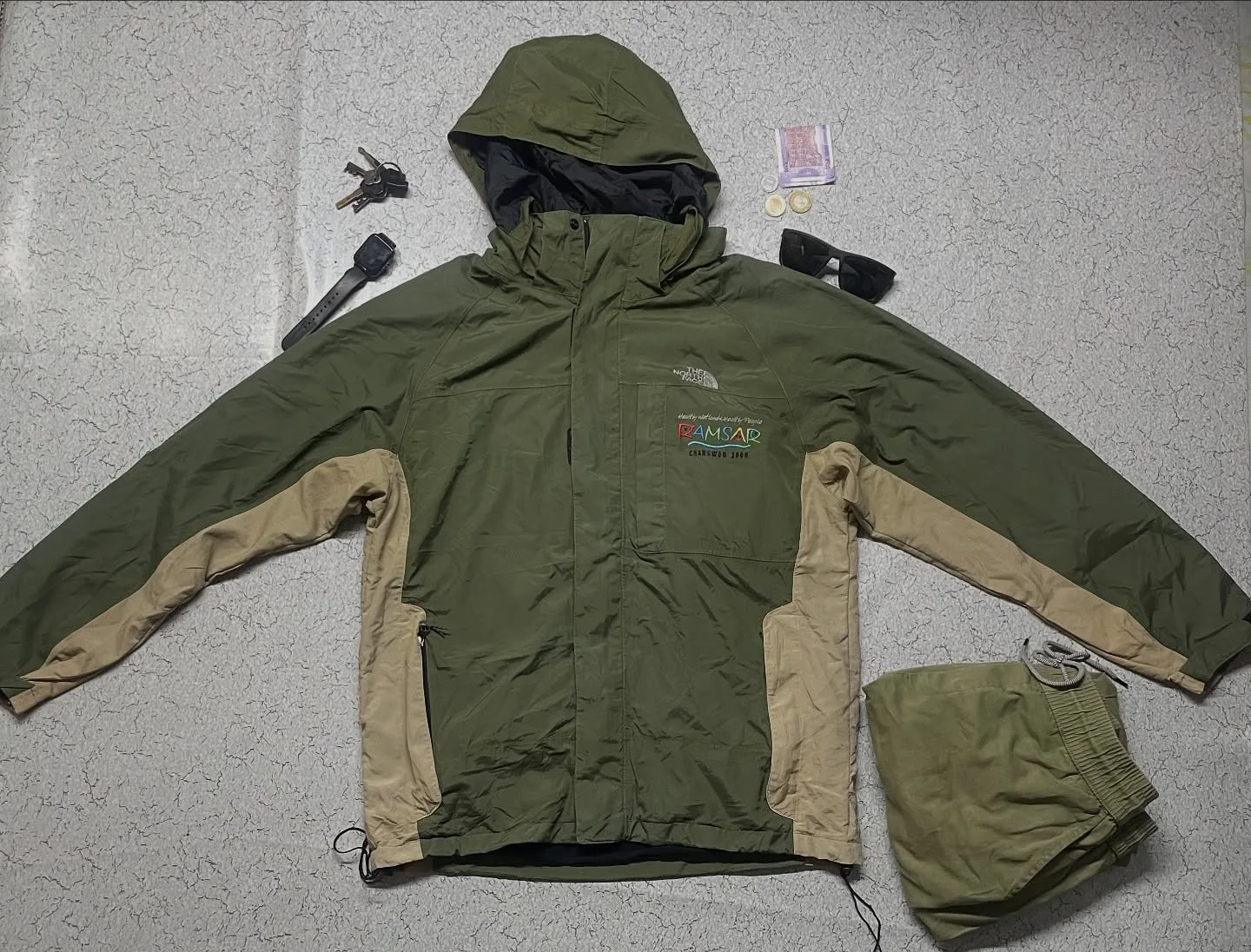 The North Face Hoodie Winter Jacket Green Xl