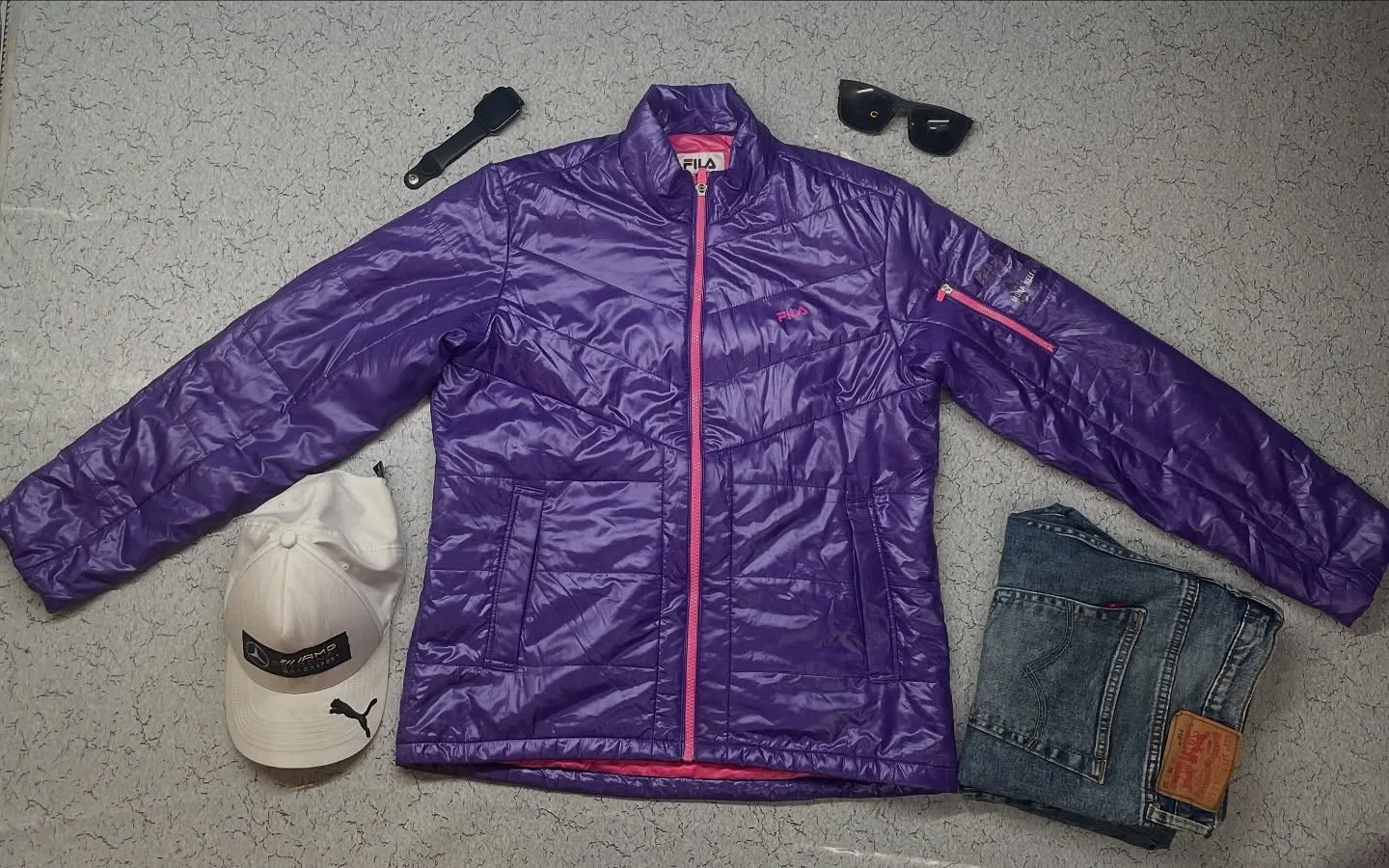 FILA WOMEN'S PUFFER WINTER JACKET SIZE M PURPLE