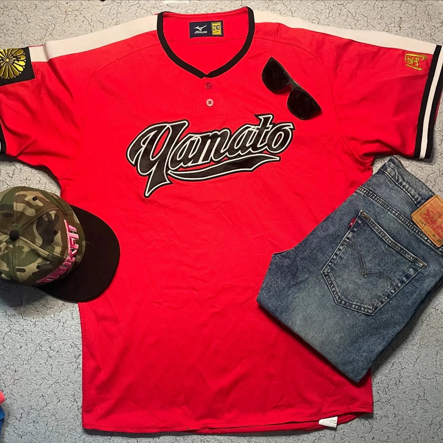 Mizuno Baseball Jersey Red Size Xxl