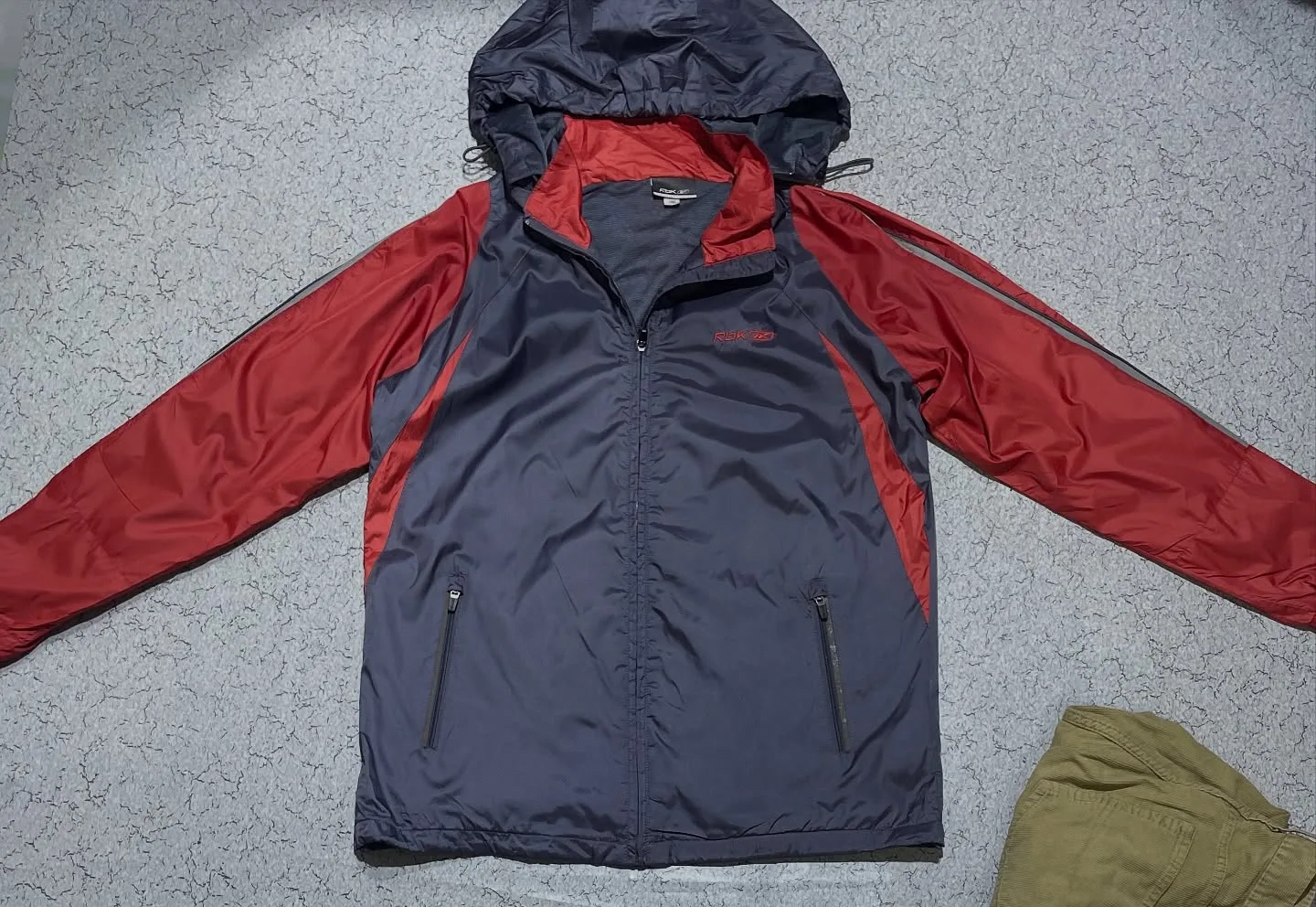 Reebok Windcheater Track Jacket Red Grey Xl