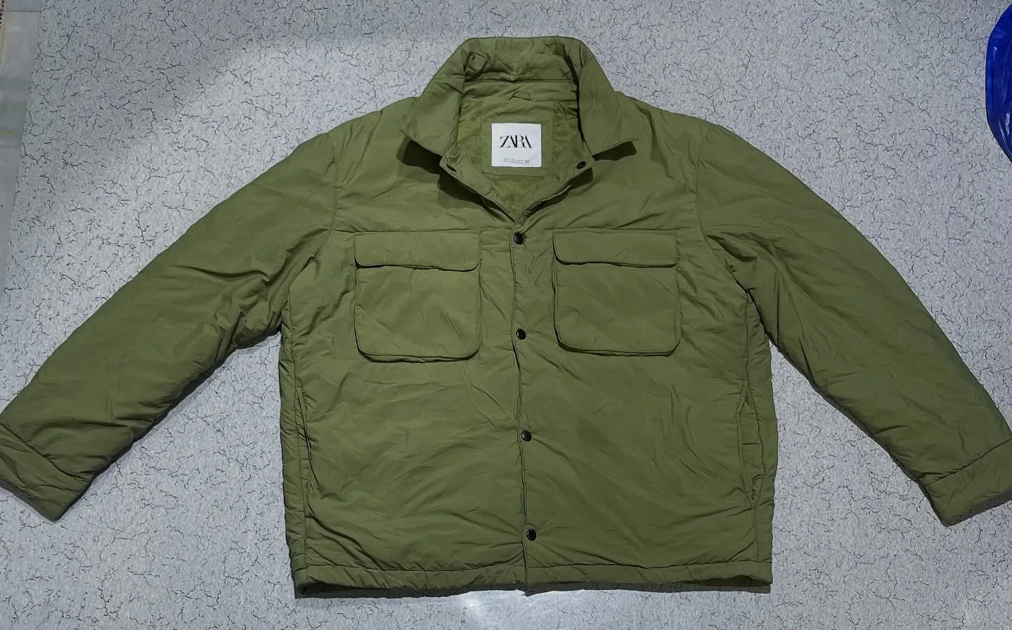 Vintage × Zara Army Green Vintage Zara Puffer Down Bomber Jacket