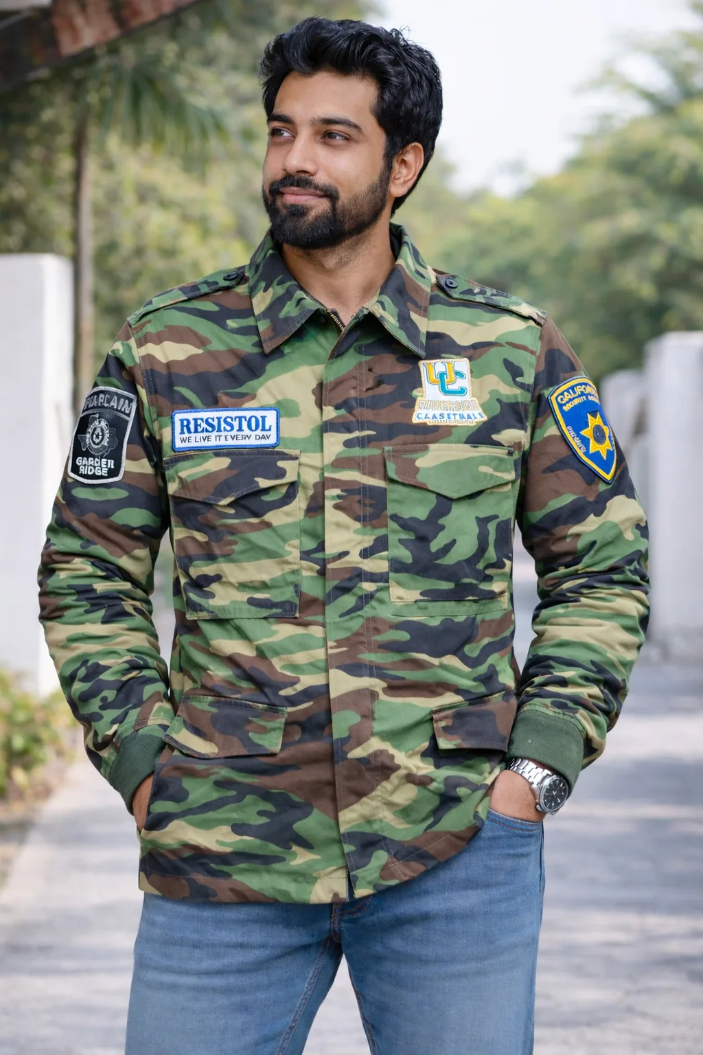 Vintage Camo Military Jacket  | Heavy Duty Tactical Style | M