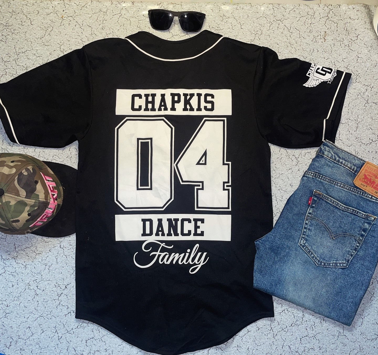 Baseball Jersey Colour Black Xl