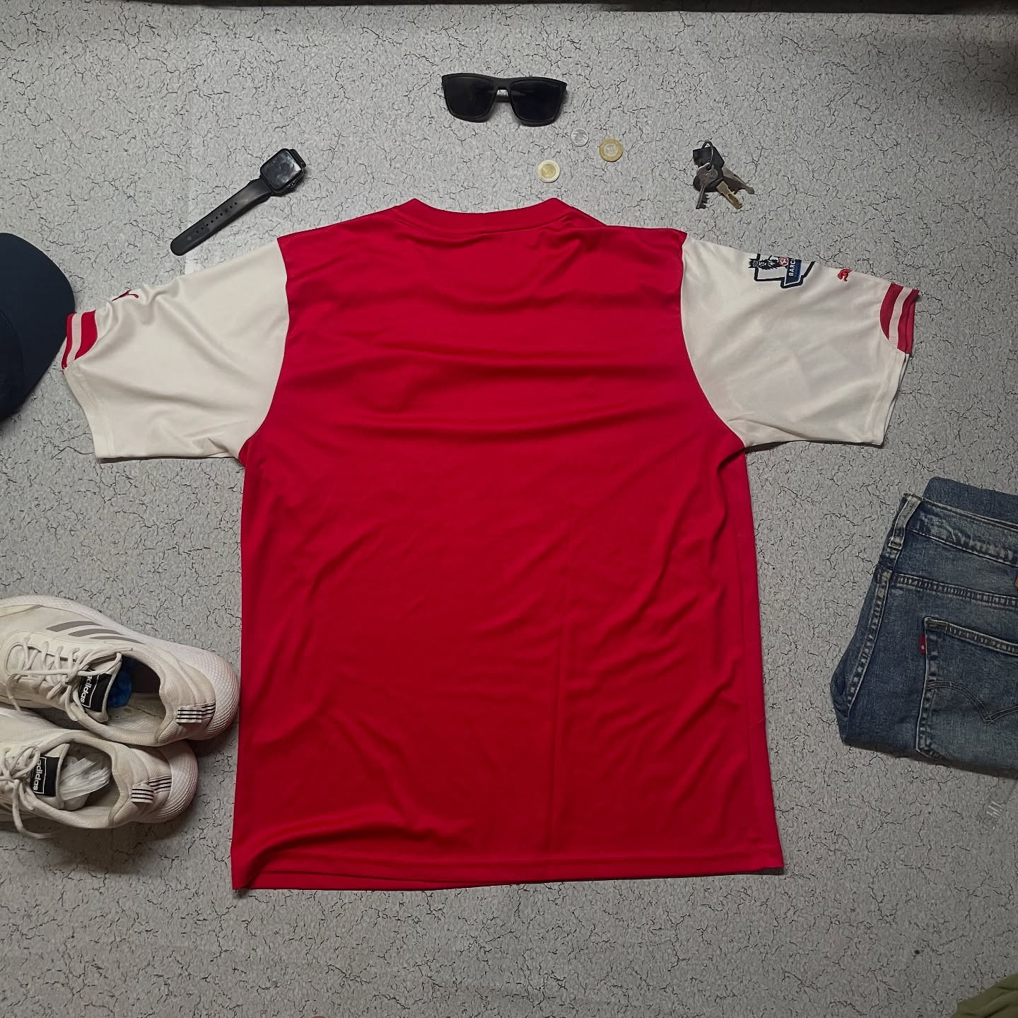 PUMA FLY EMIRATES BARCLAYES JERSEY XL RED WHITE HALF SLEEVE