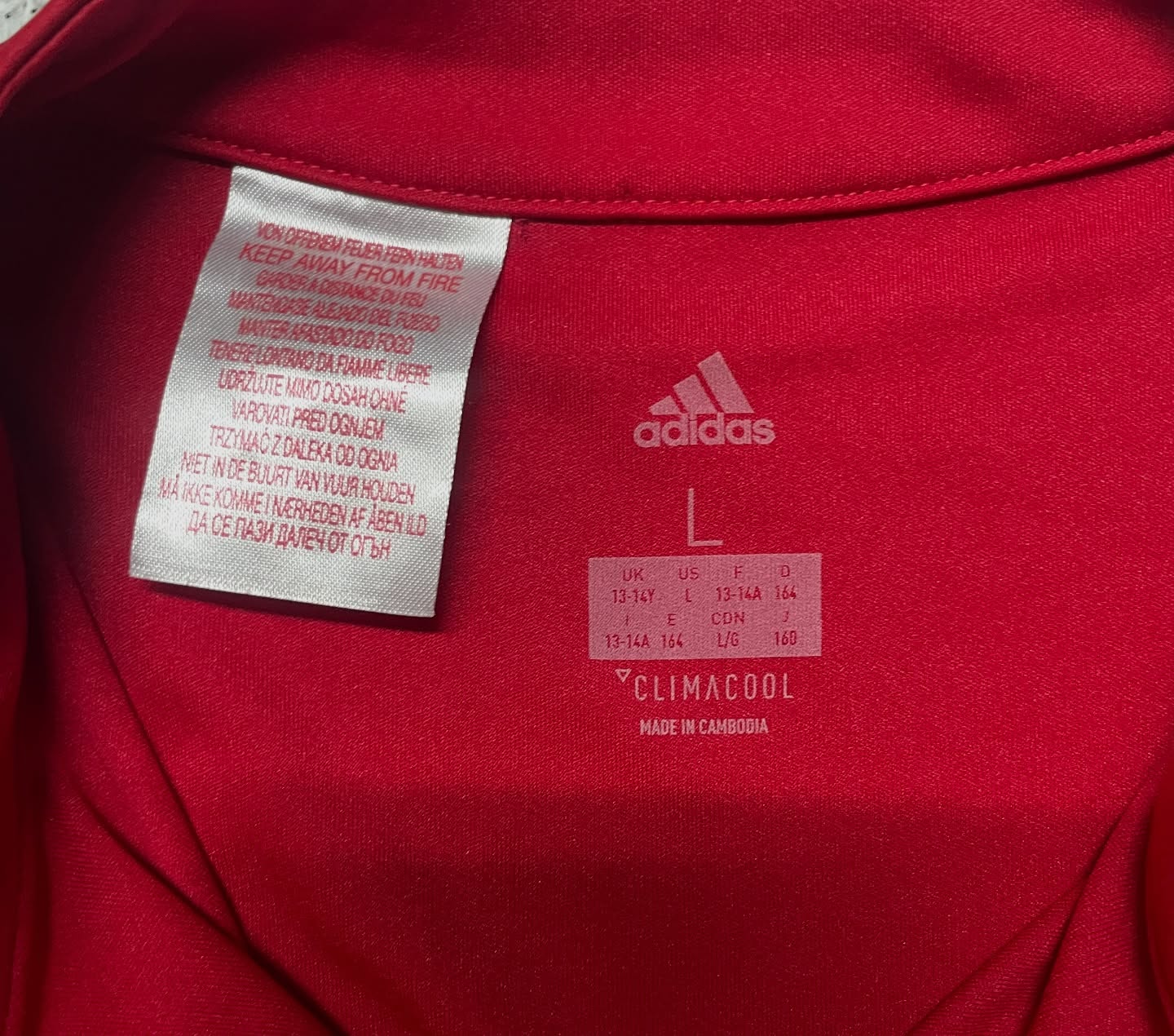Adidas Manchester United Red Jersey With 3 Stripes Size M