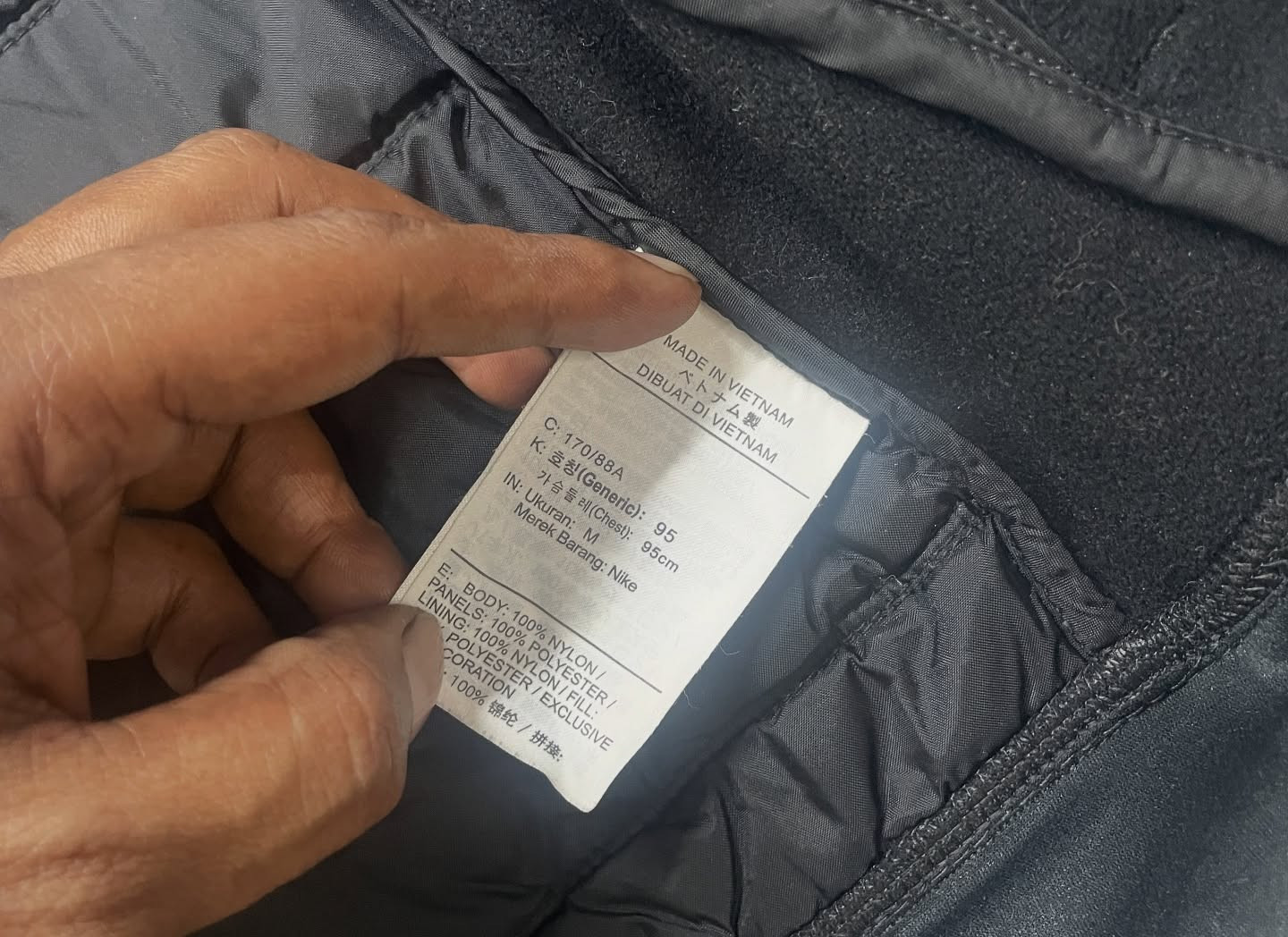 Nike Hoodie Puffer Jacket Standard Fit Size M Black
