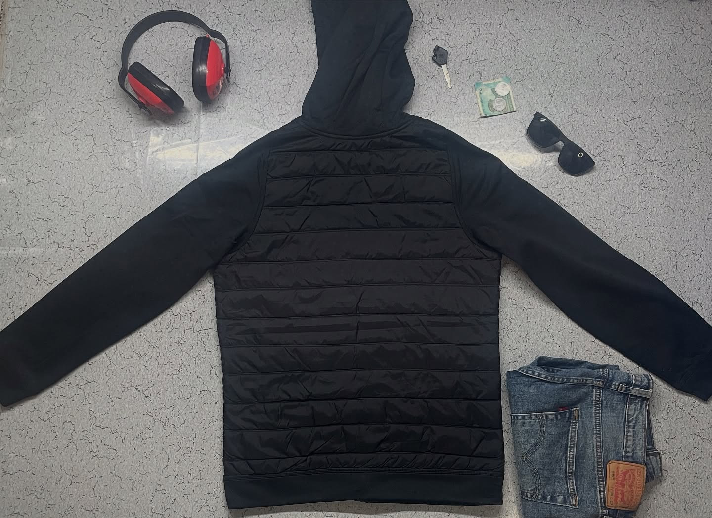 Nike Hoodie Puffer Jacket Standard Fit Size M Black