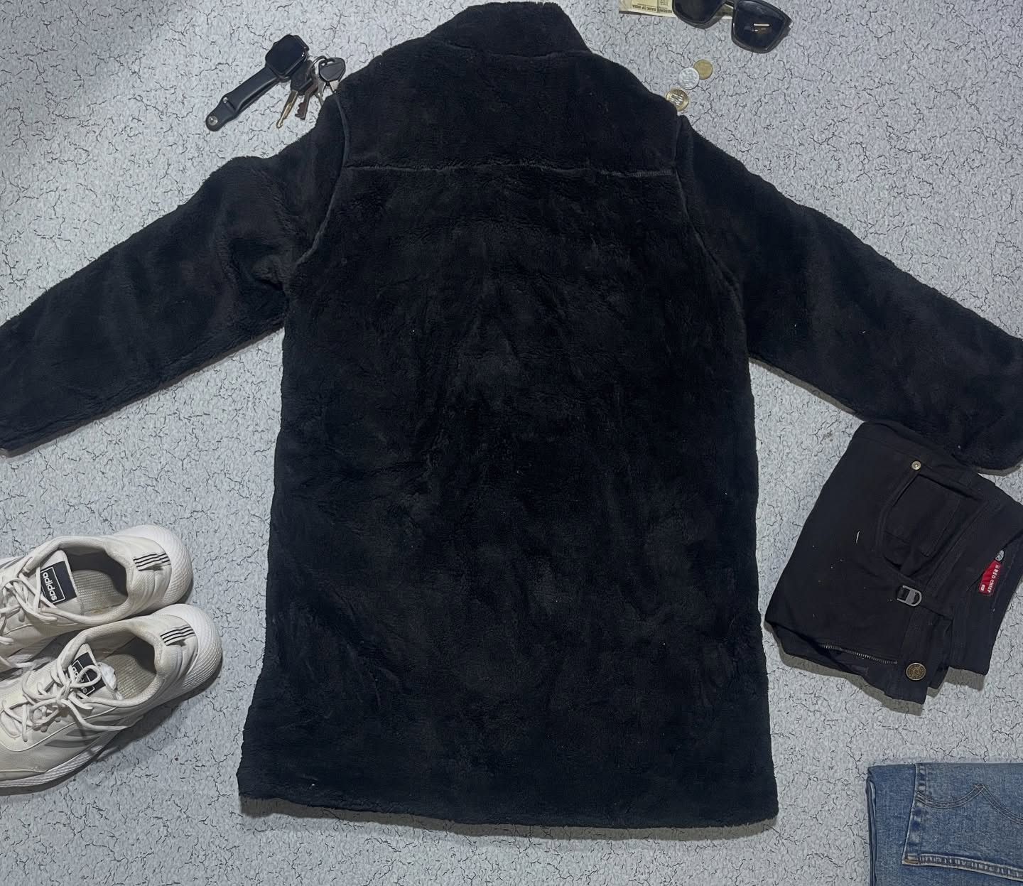 Nfn Parka Jacket Long Coat For Winter Fleece Size L