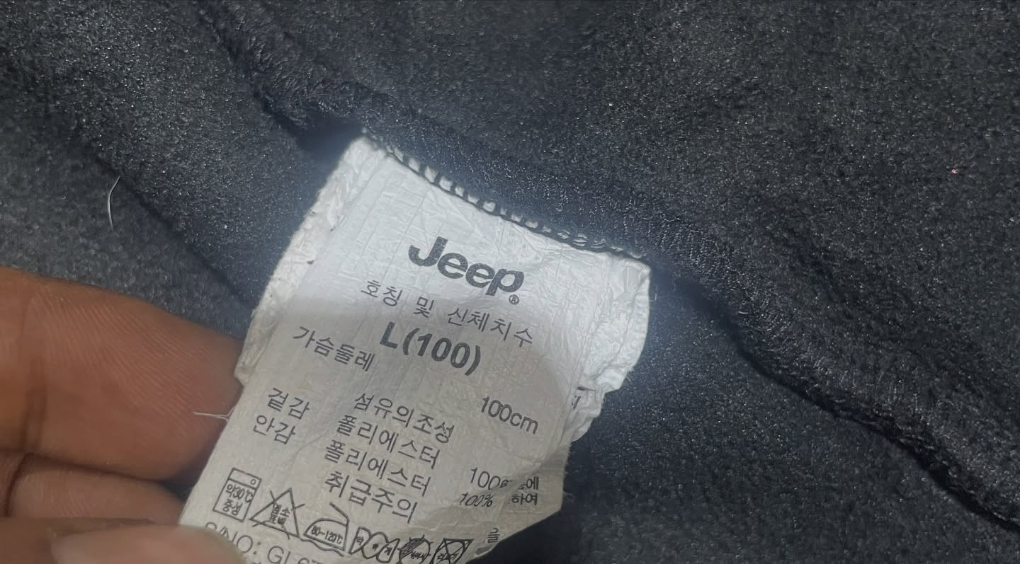 Jeep Authentic Fleece Parka Jacket Size L Black