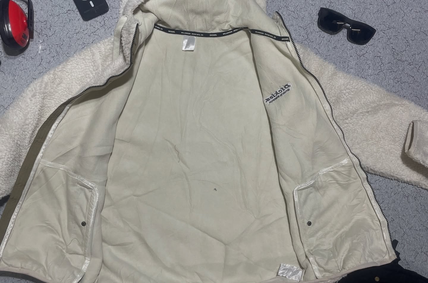 Dickies Authentic Workwear Fleece Jacket L Off White