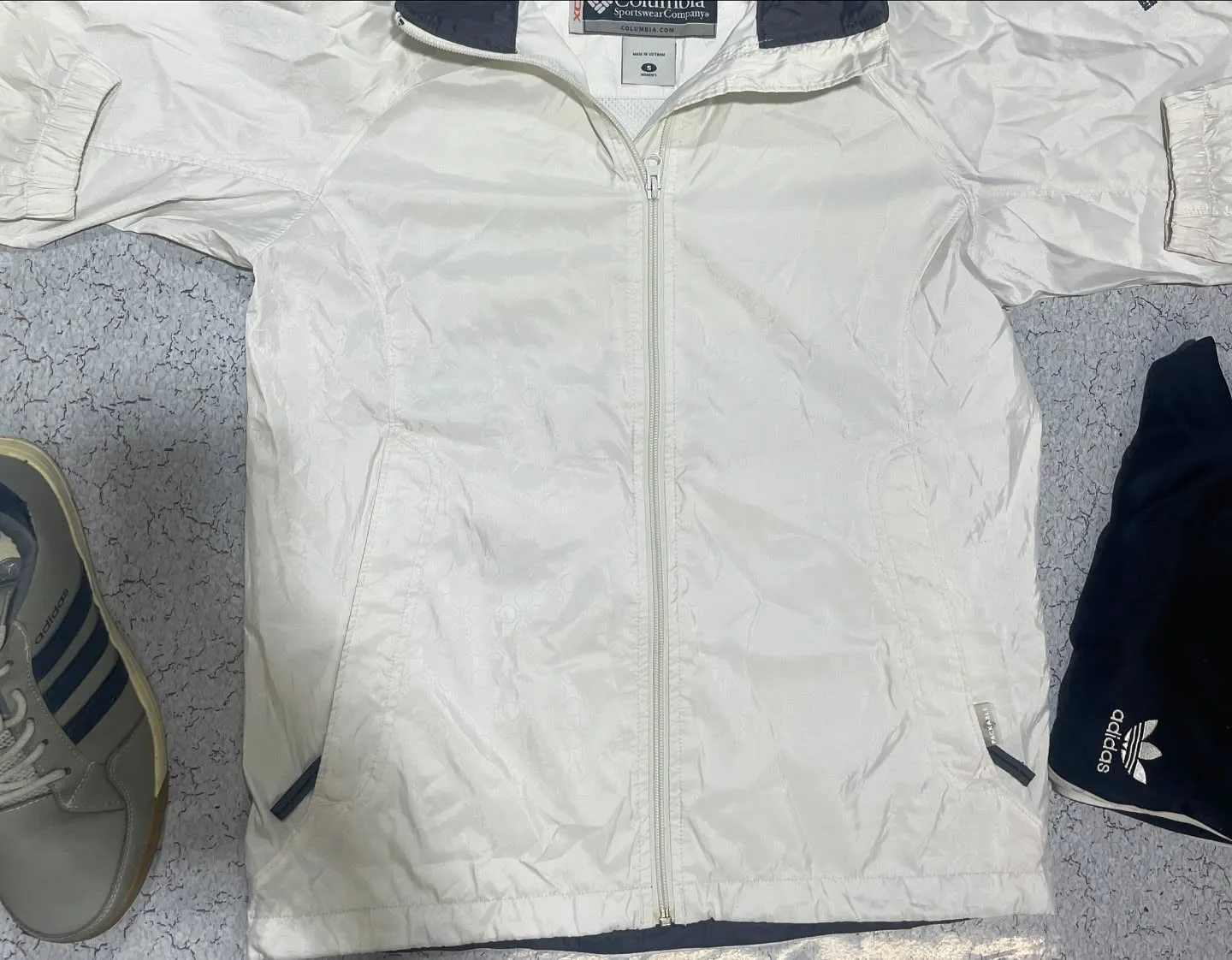Columbia Windbreaker Jacket Waterproof White Size S