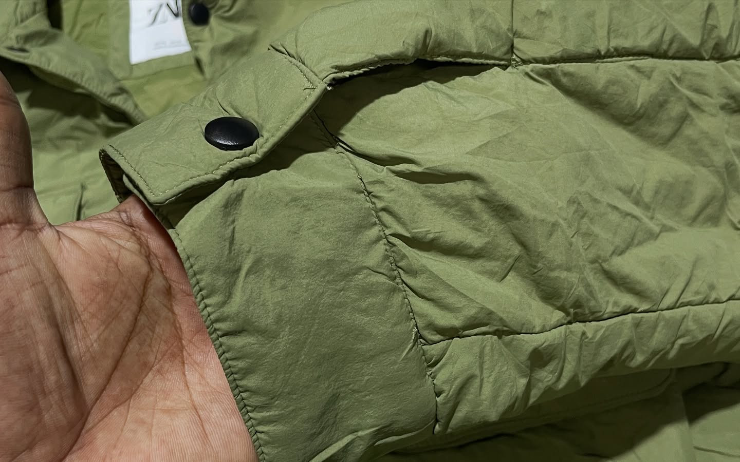Vintage × Zara Army Green Vintage Zara Puffer Down Bomber Jacket