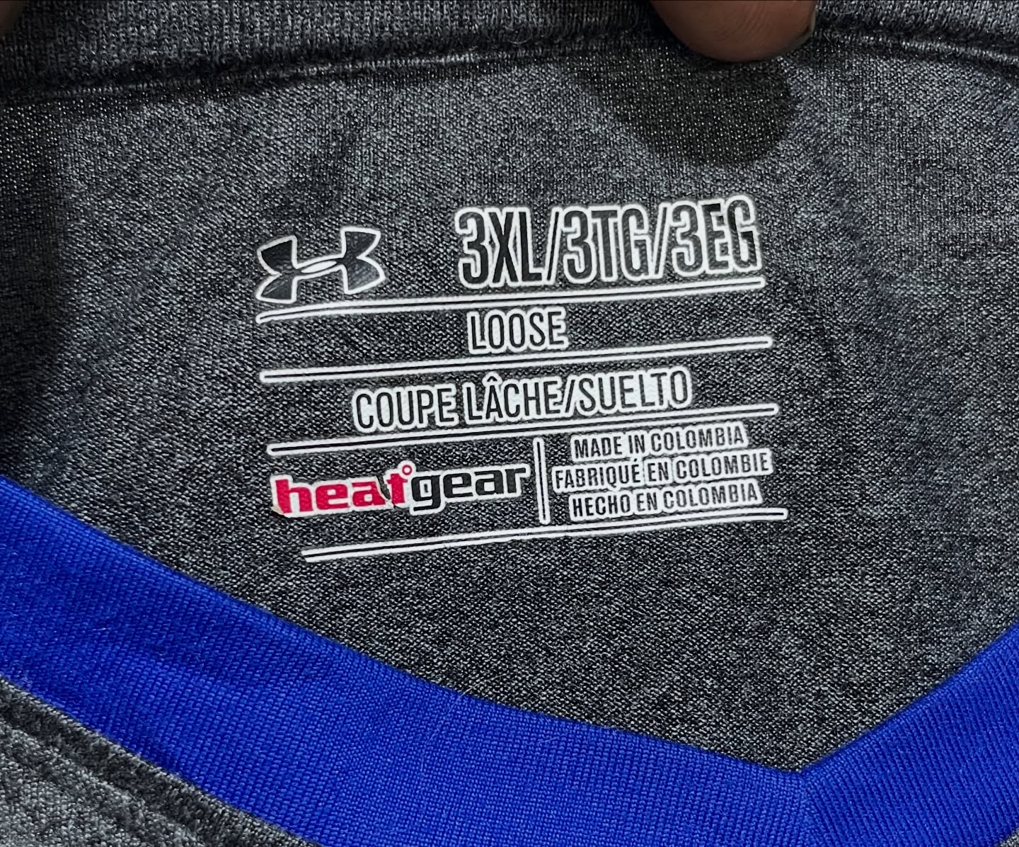 Under Armour Heatgear Tshirt Blue Grey L