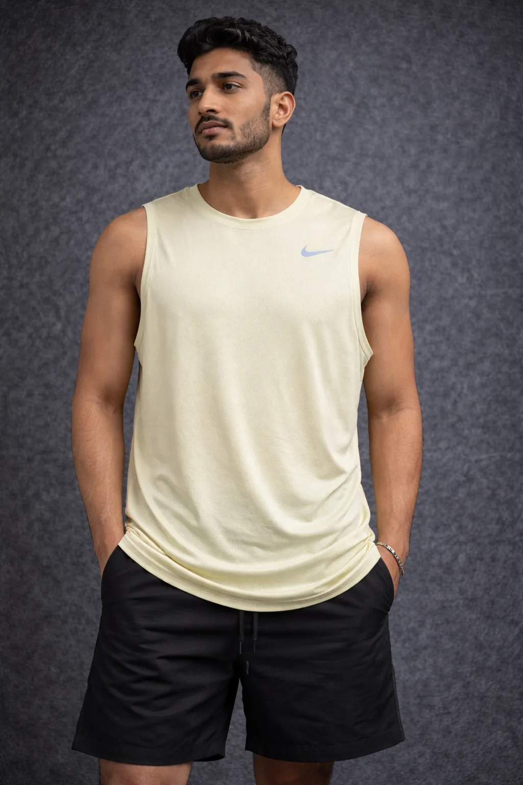 Nike Original Dri Fit Running Sleevless Tshirt Yellow XL