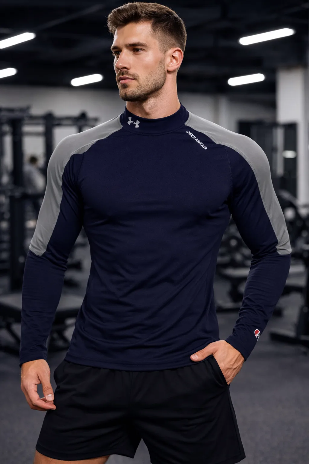Under Armour Coldgear High Neck Compression Small Blue