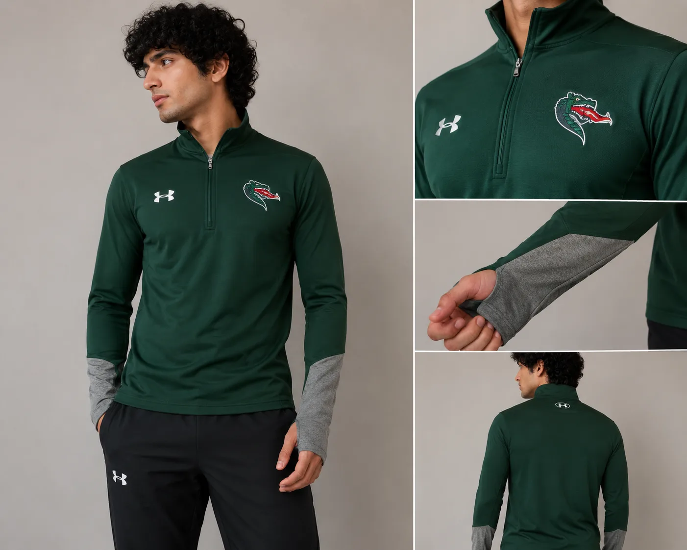 Under Armour Heatgear Half Zip Full Sleeve Tshirt Size S