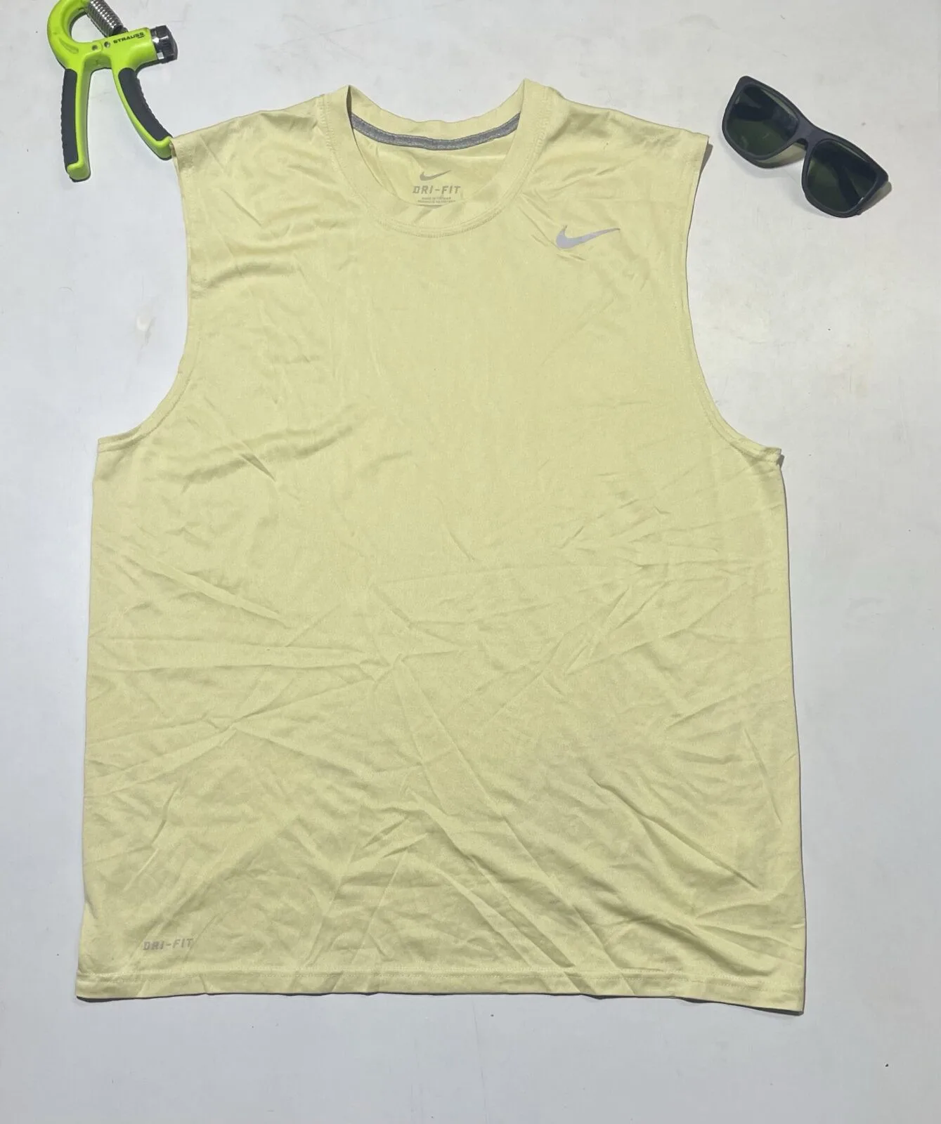 Nike Original Dri Fit Running Sleevless Tshirt Yellow XL