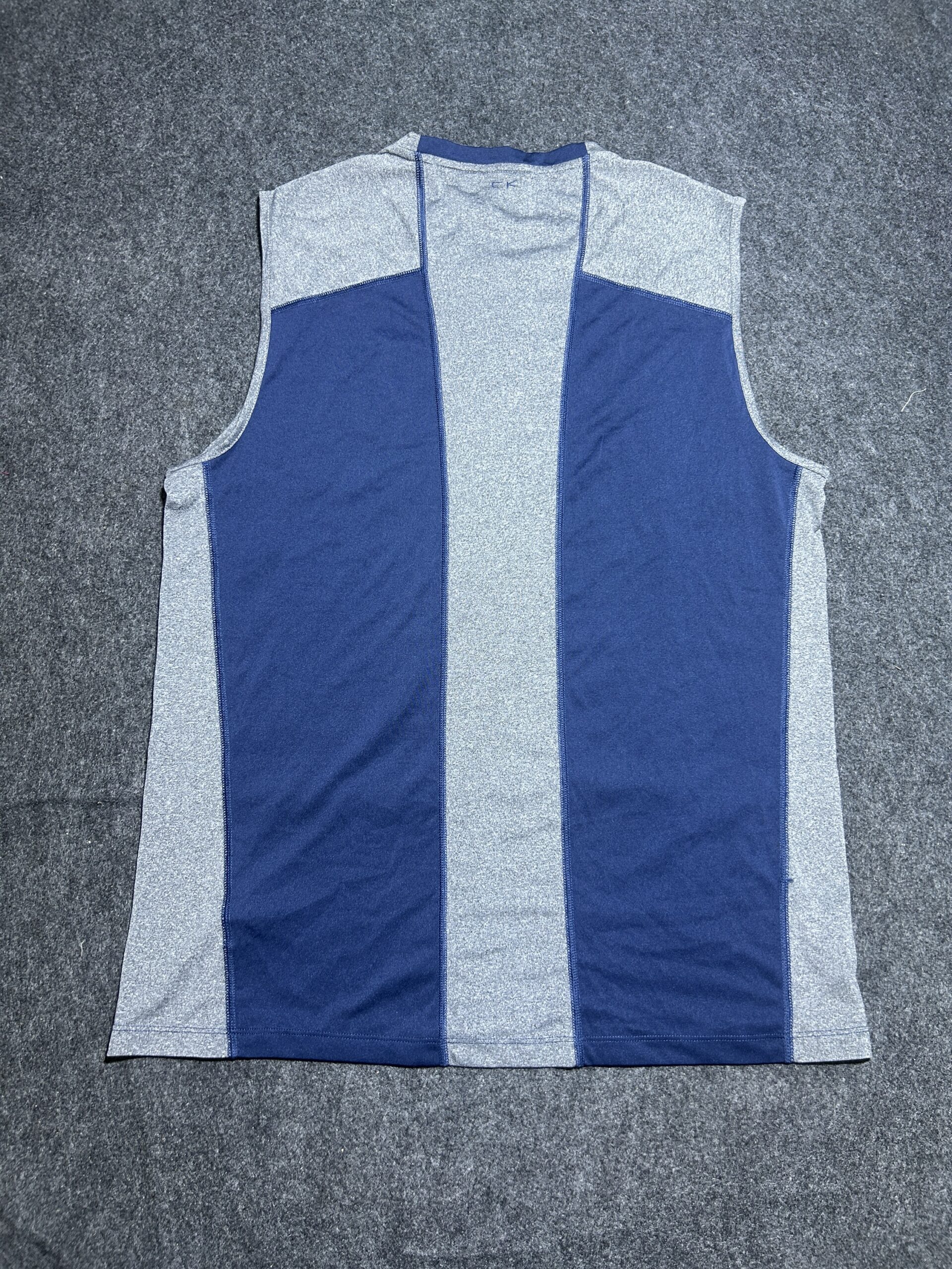 Calvin Klein Sleeveless Activewear Tee – Blue/Grey | Size L | Minimal Sportswear