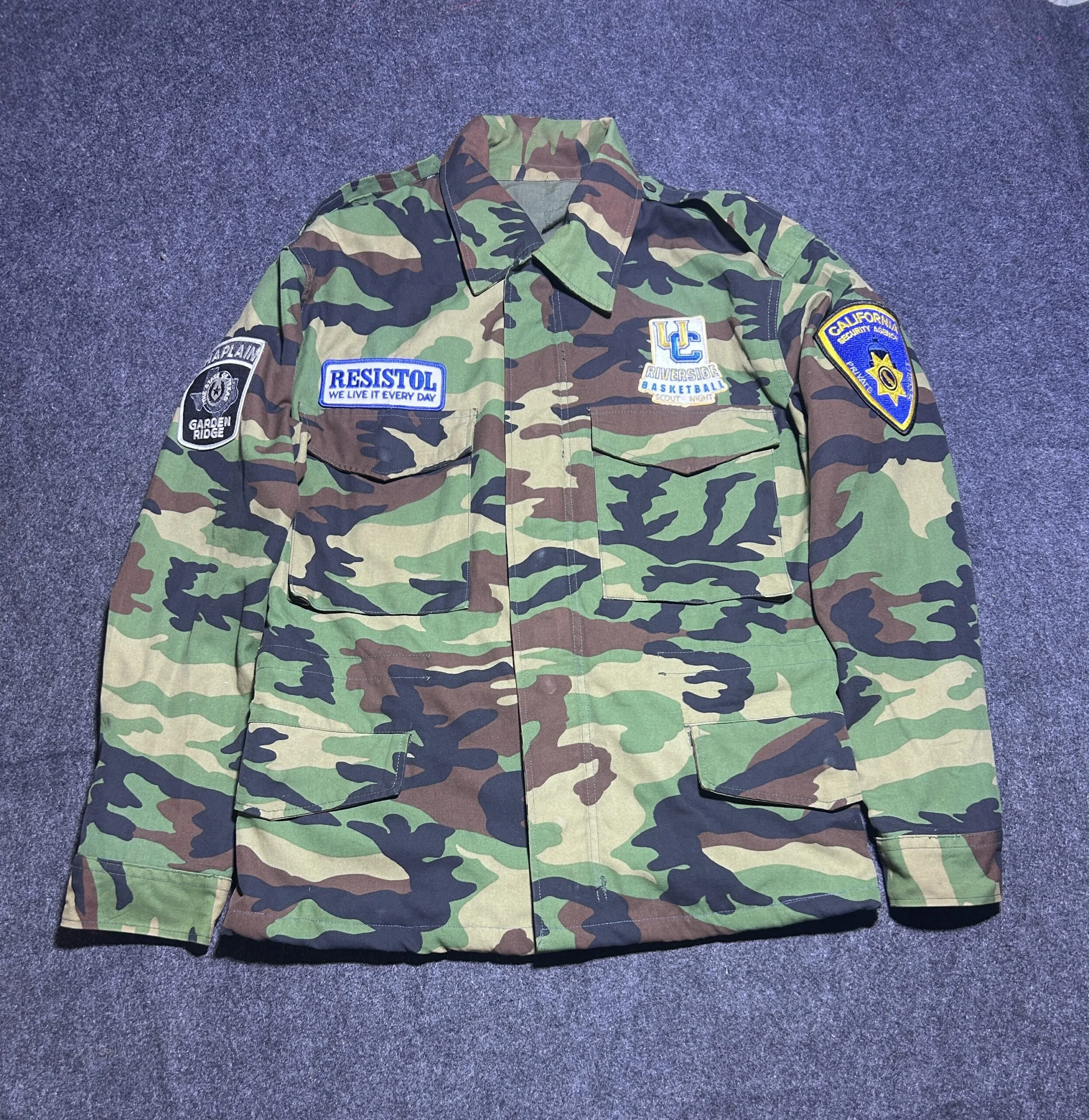 Vintage Camo Military Jacket  | Heavy Duty Tactical Style | M