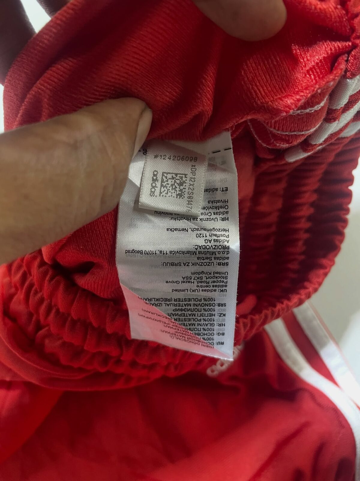 Adidas Red Track Pant Down Zip Size S