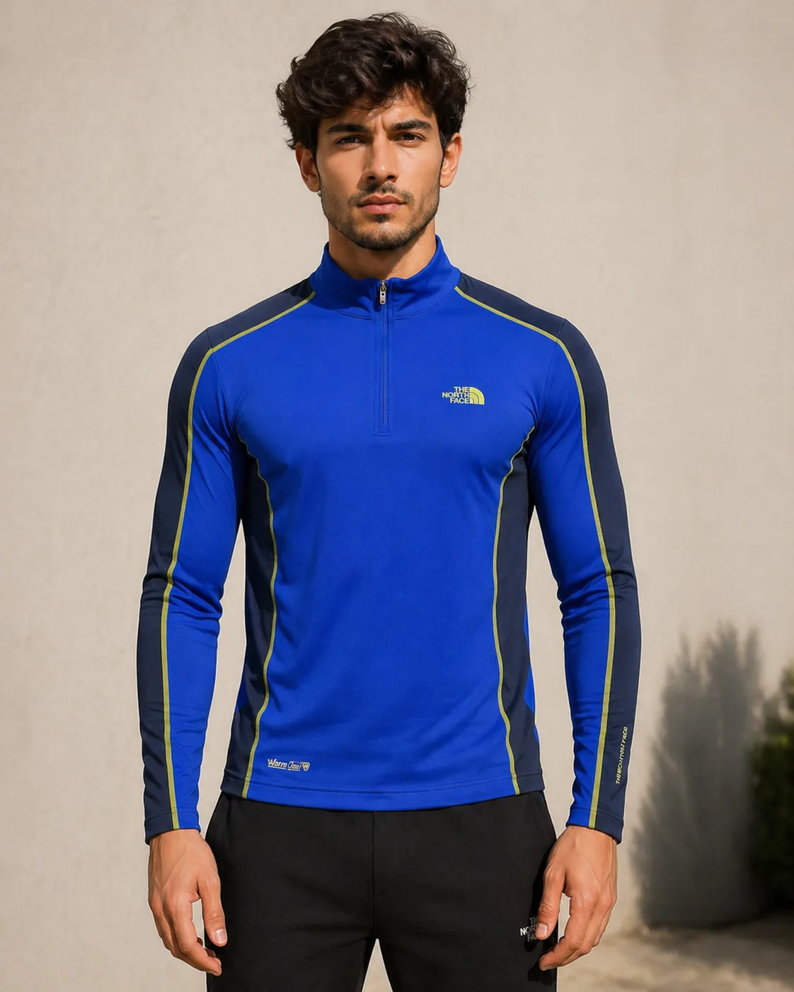 The North Face WarmGear Half Zip T-Shirt – Size S – Blue Performance Fit