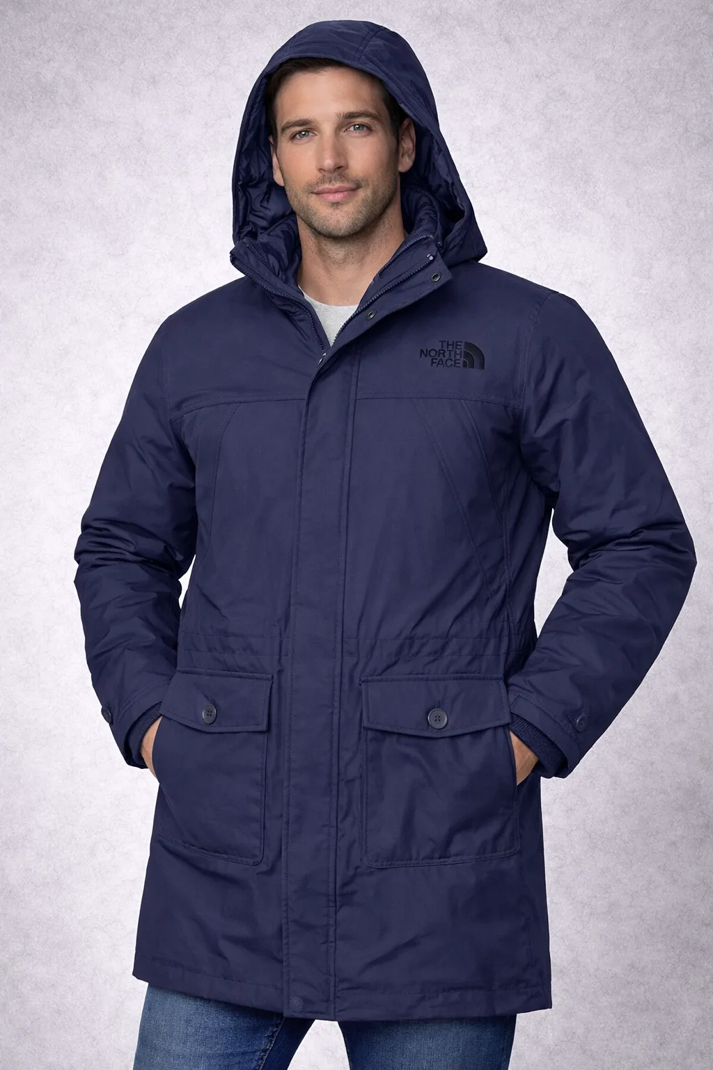 The North Face Parka Jacket Hoodie Navy Blue Size M