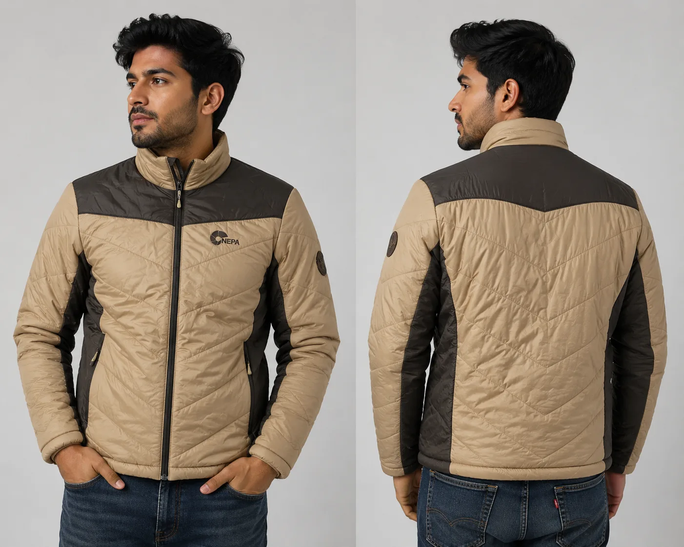 Nepa Puffer Jacket Size M Brown