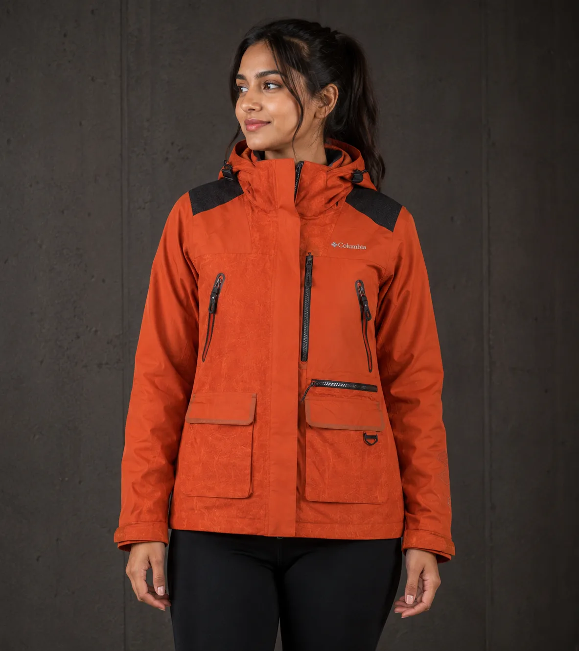 Columbia Omni-Tech Women's Winter Hooded Jacket Orange Size M