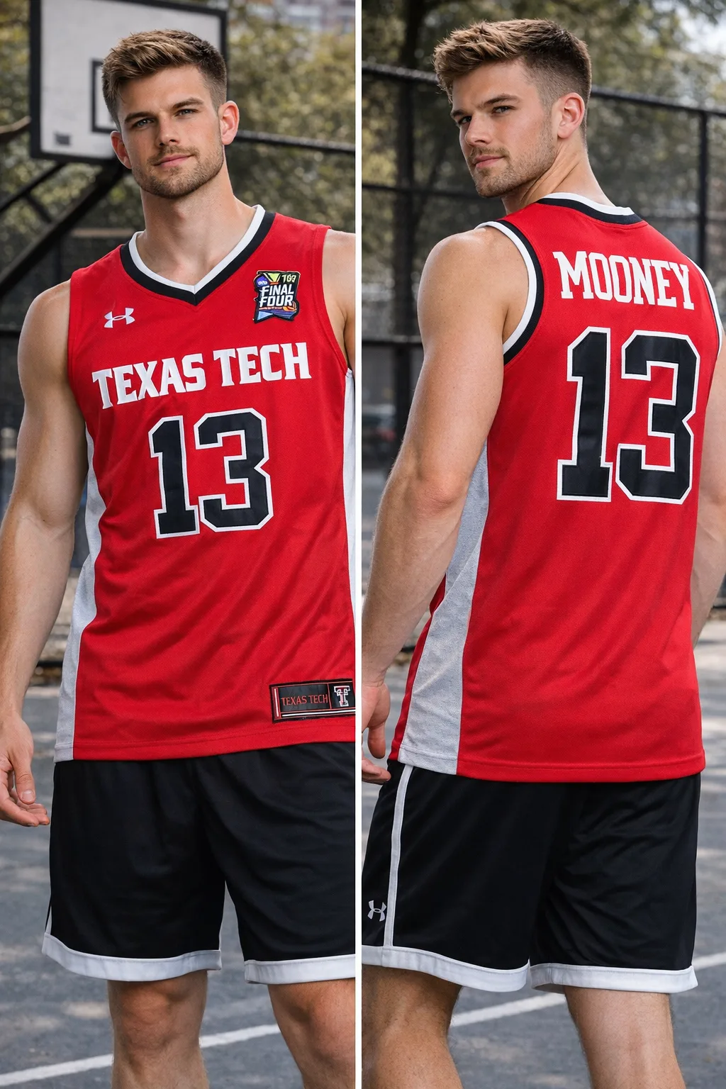 Texas Tech Basketball Jersey #13 “Mooney” – Red | Final Four Edition | Size L