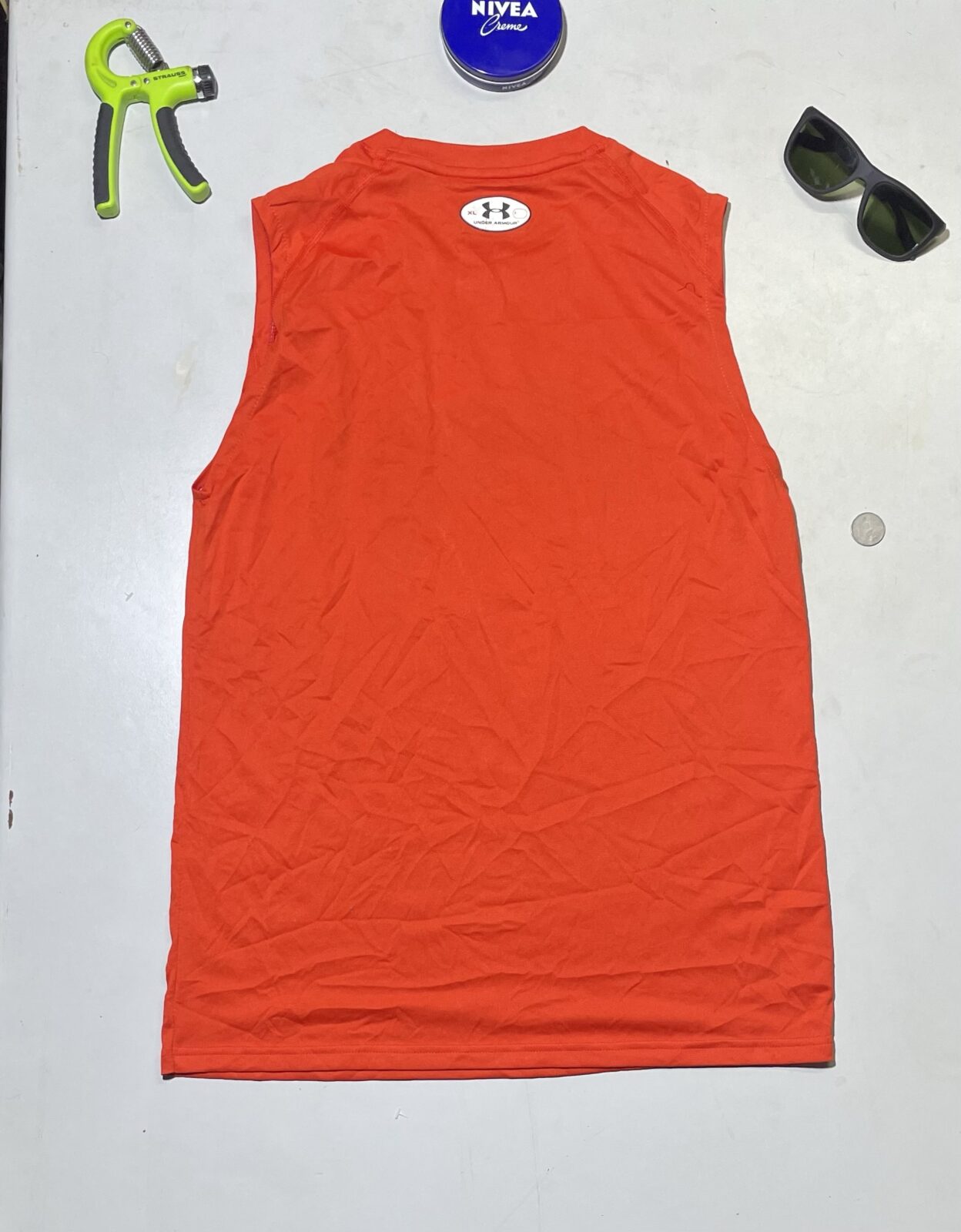Under Armour heatgear sleeveless jersey orange size XL