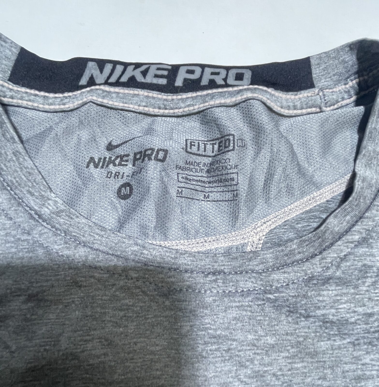 Nike Pro dri fit fitted compression size M grey colour